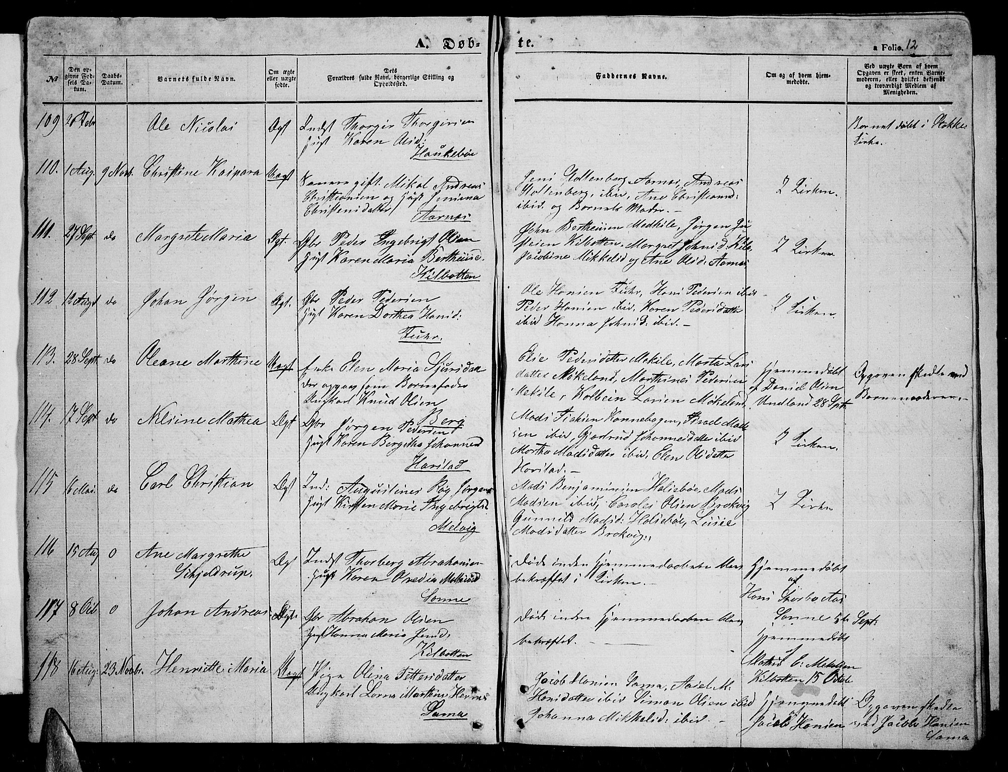 Trondenes sokneprestkontor, SATØ/S-1319/H/Hb/L0007klokker: Parish register (copy) no. 7, 1855-1862, p. 12