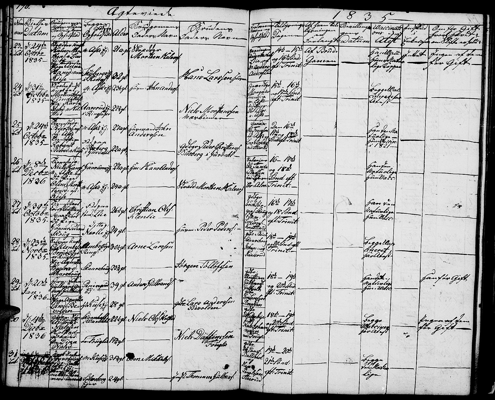 Nes prestekontor, Hedmark, AV/SAH-PREST-020/L/La/L0004: Parish register (copy) no. 4, 1832-1861, p. 170