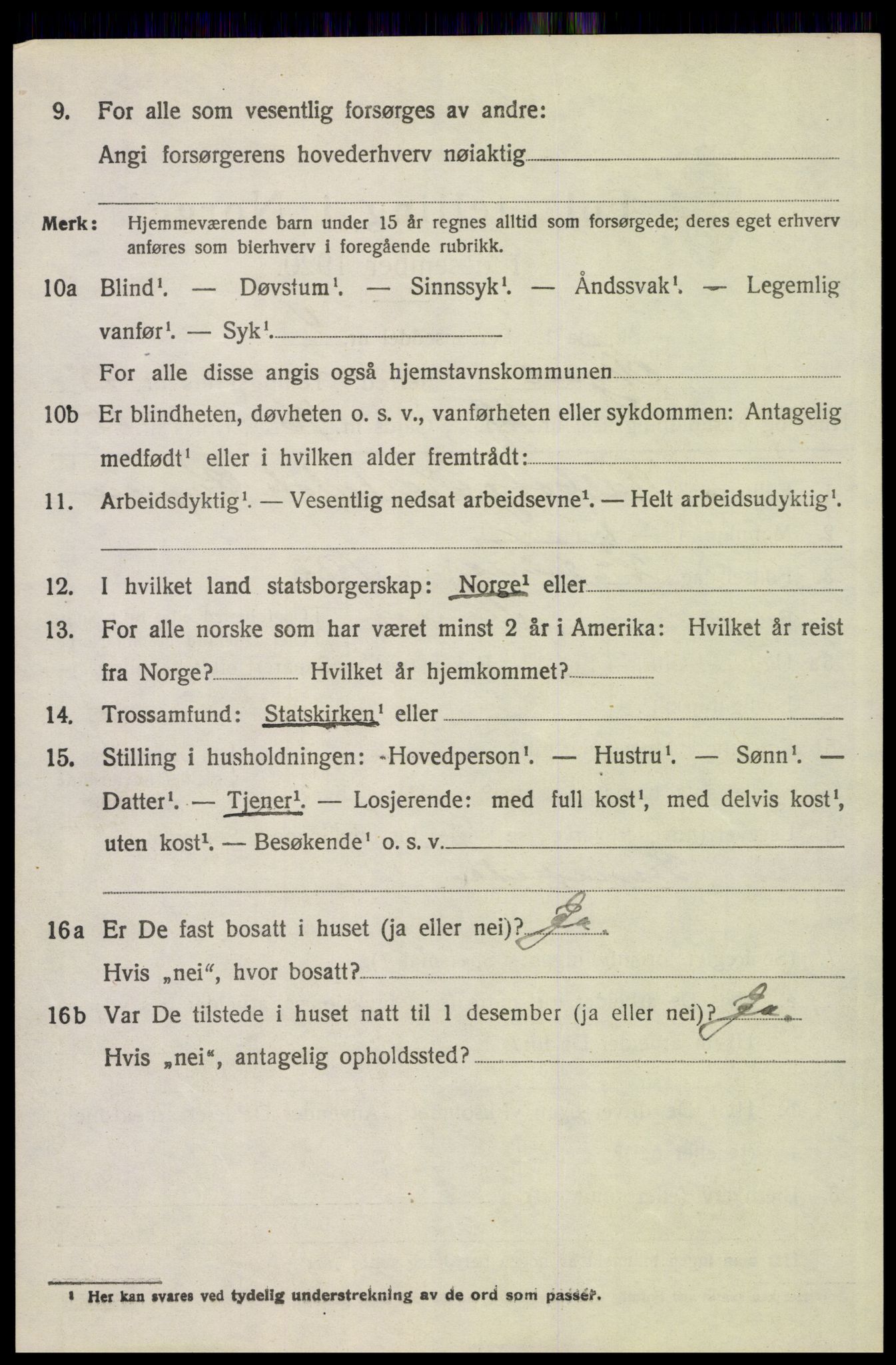 SAH, 1920 census for Trysil, 1920, p. 15186