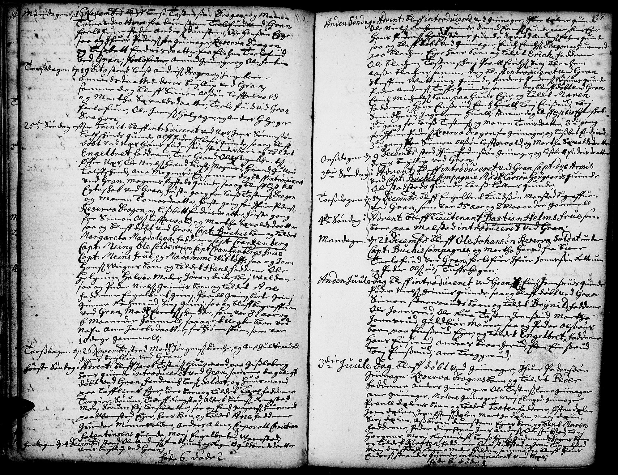 Gran prestekontor, AV/SAH-PREST-112/H/Ha/Haa/L0001: Parish register (official) no. 1, 1707-1731, p. 37