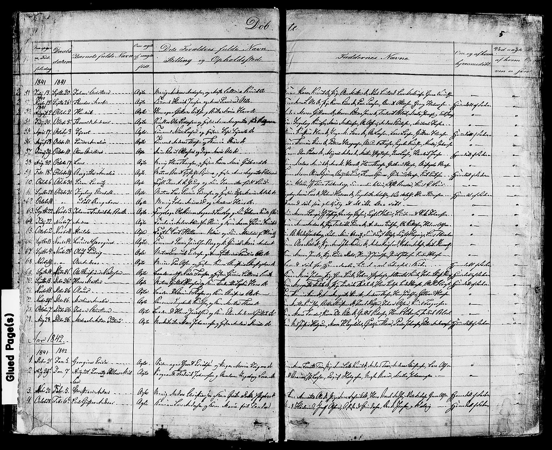 Stavern kirkebøker, SAKO/A-318/F/Fa/L0007: Parish register (official) no. 7, 1840-1877, p. 5