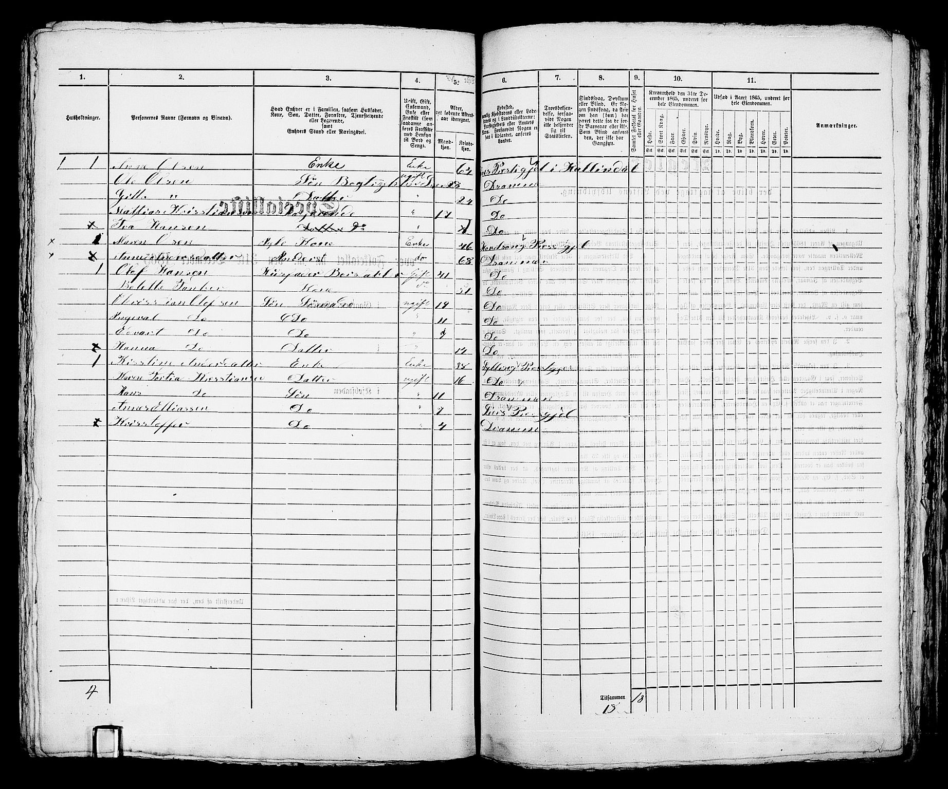 RA, 1865 census for Bragernes in Drammen, 1865, p. 1010