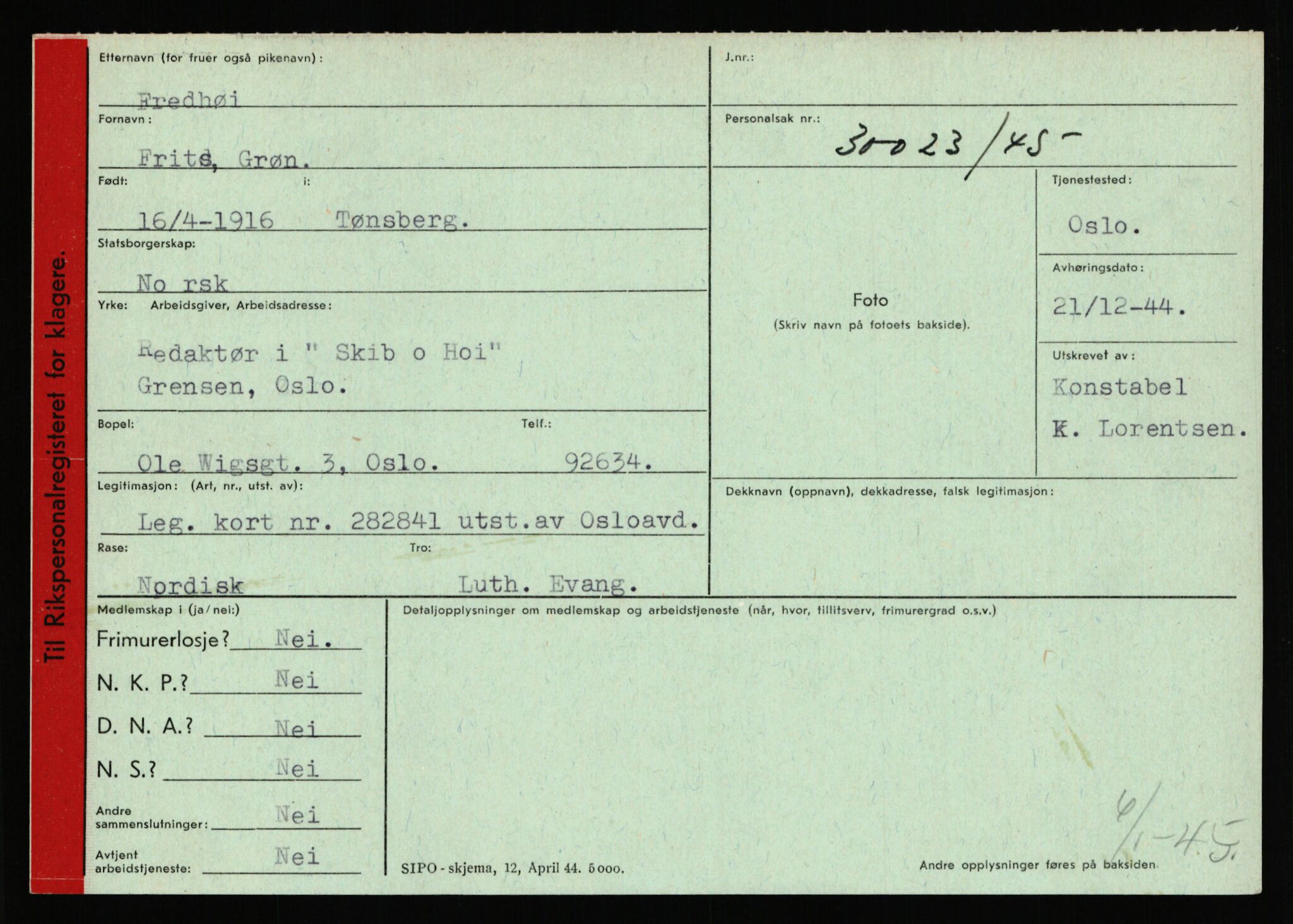 Statspolitiet - Hovedkontoret / Osloavdelingen, AV/RA-S-1329/C/Ca/L0004: Eid - funn av gjenstander	, 1943-1945, p. 4384