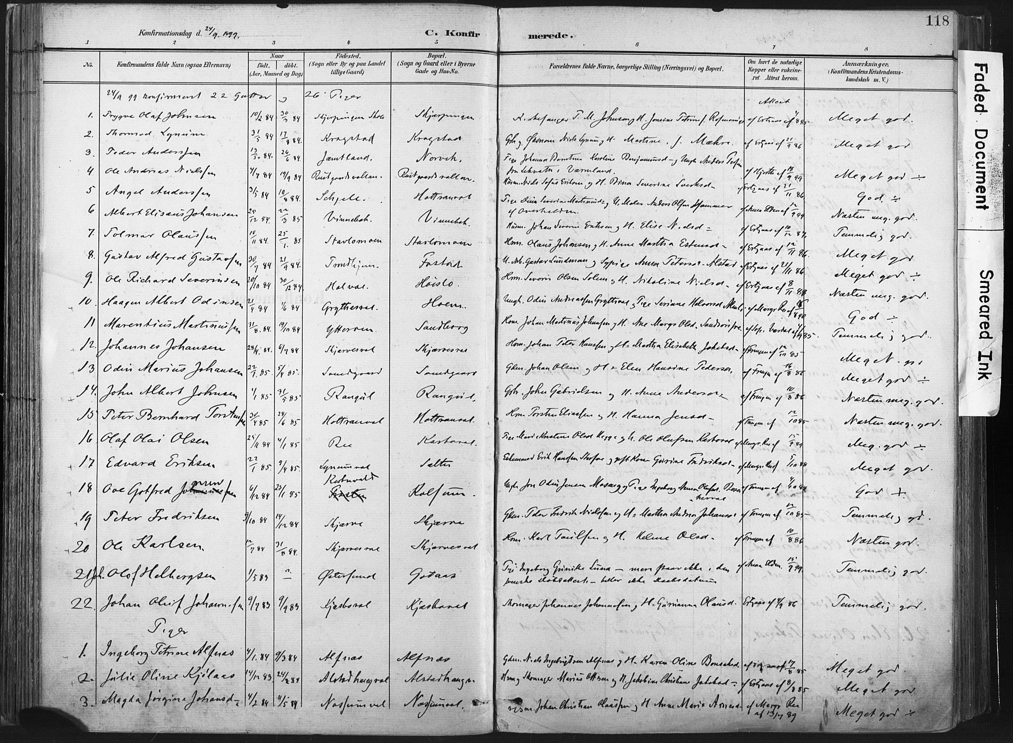 Ministerialprotokoller, klokkerbøker og fødselsregistre - Nord-Trøndelag, SAT/A-1458/717/L0162: Parish register (official) no. 717A12, 1898-1923, p. 118
