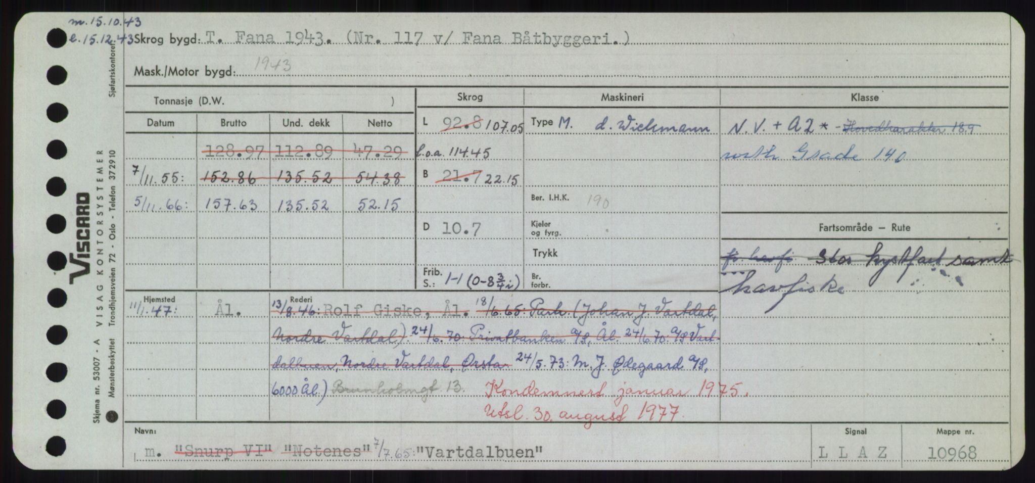 Sjøfartsdirektoratet med forløpere, Skipsmålingen, RA/S-1627/H/Hd/L0040: Fartøy, U-Ve, p. 397