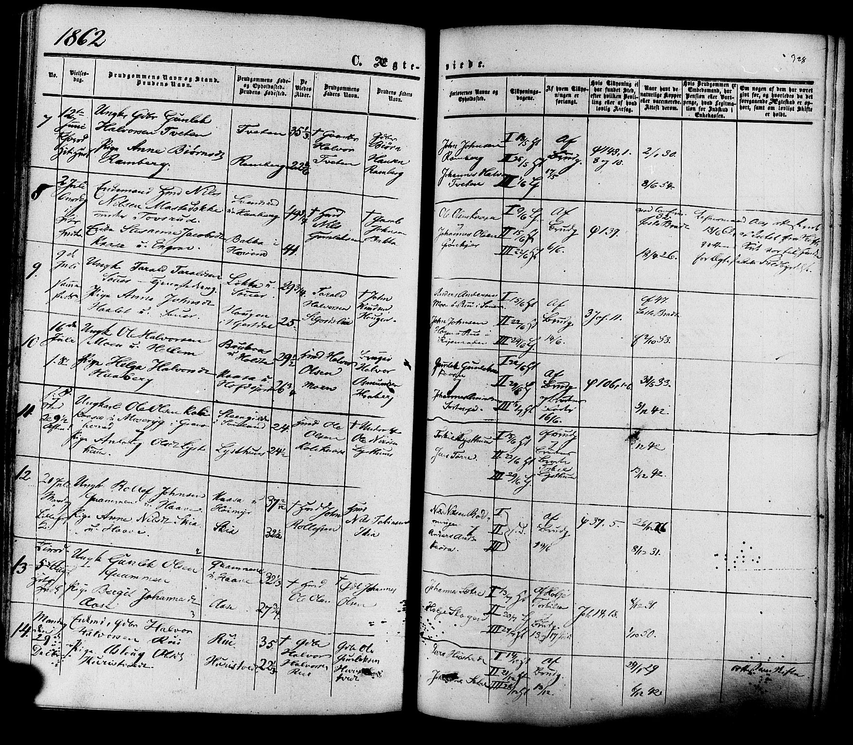 Heddal kirkebøker, SAKO/A-268/F/Fa/L0007: Parish register (official) no. I 7, 1855-1877, p. 328