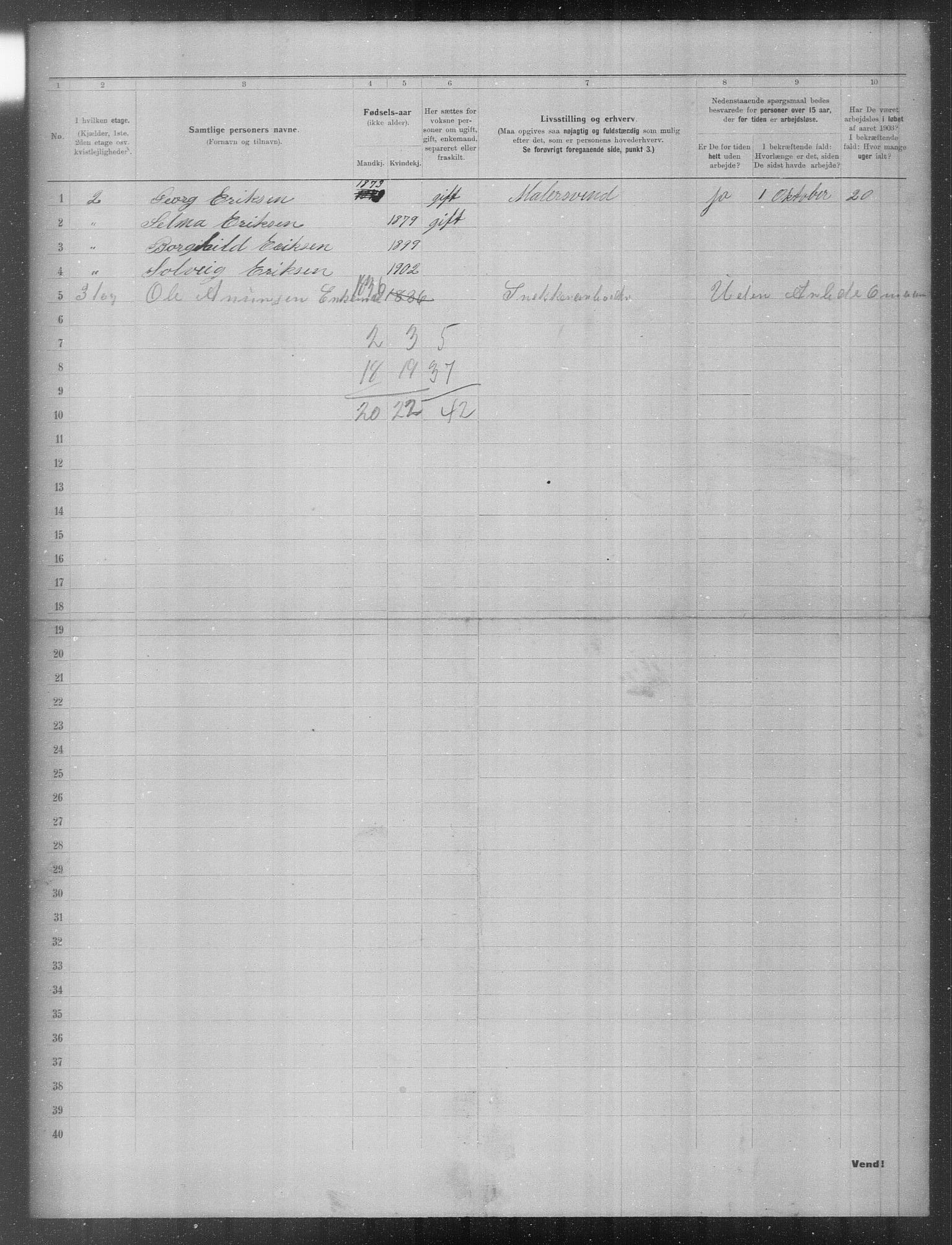 OBA, Municipal Census 1903 for Kristiania, 1903, p. 13858