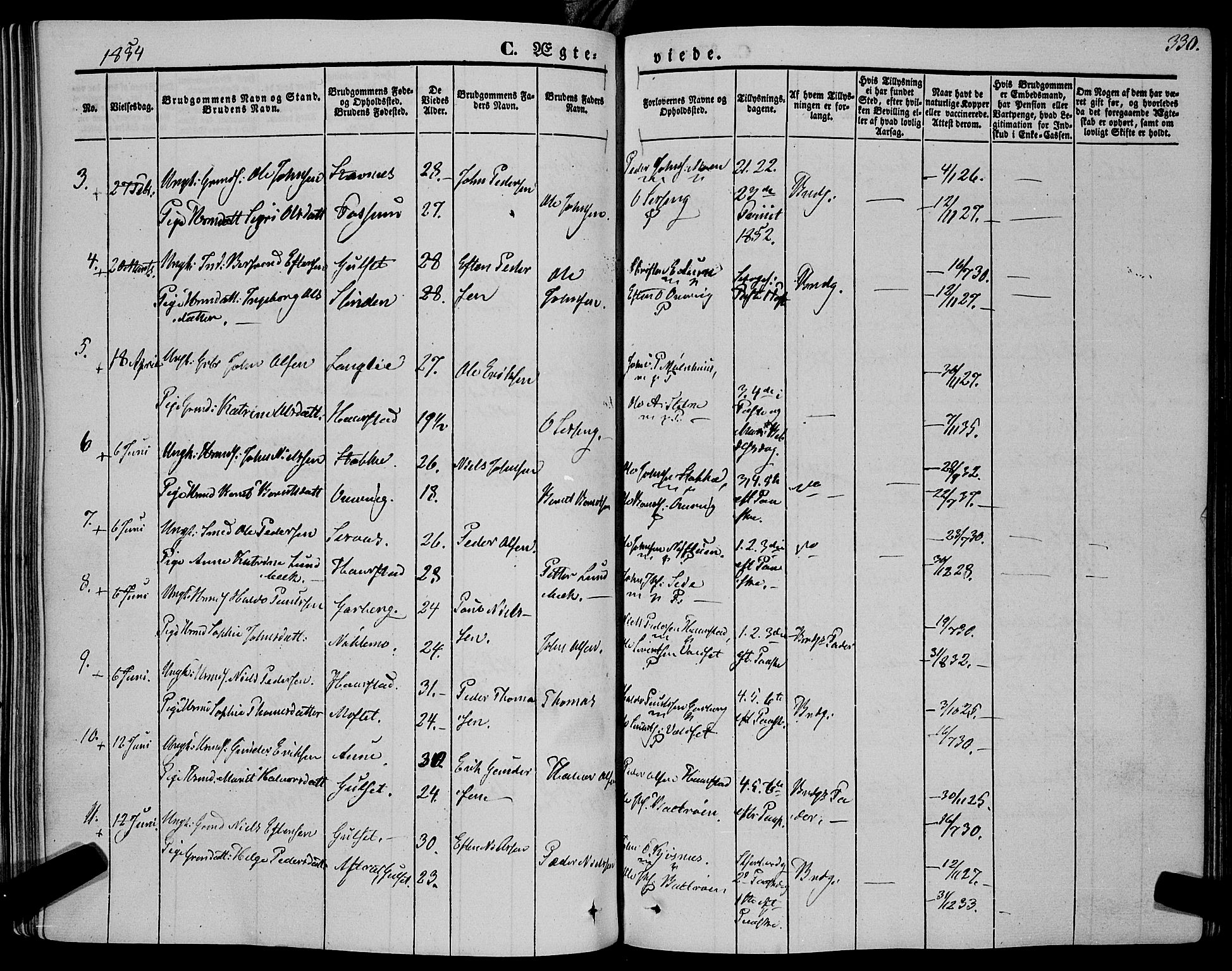 Ministerialprotokoller, klokkerbøker og fødselsregistre - Sør-Trøndelag, AV/SAT-A-1456/695/L1145: Parish register (official) no. 695A06 /1, 1843-1859, p. 330