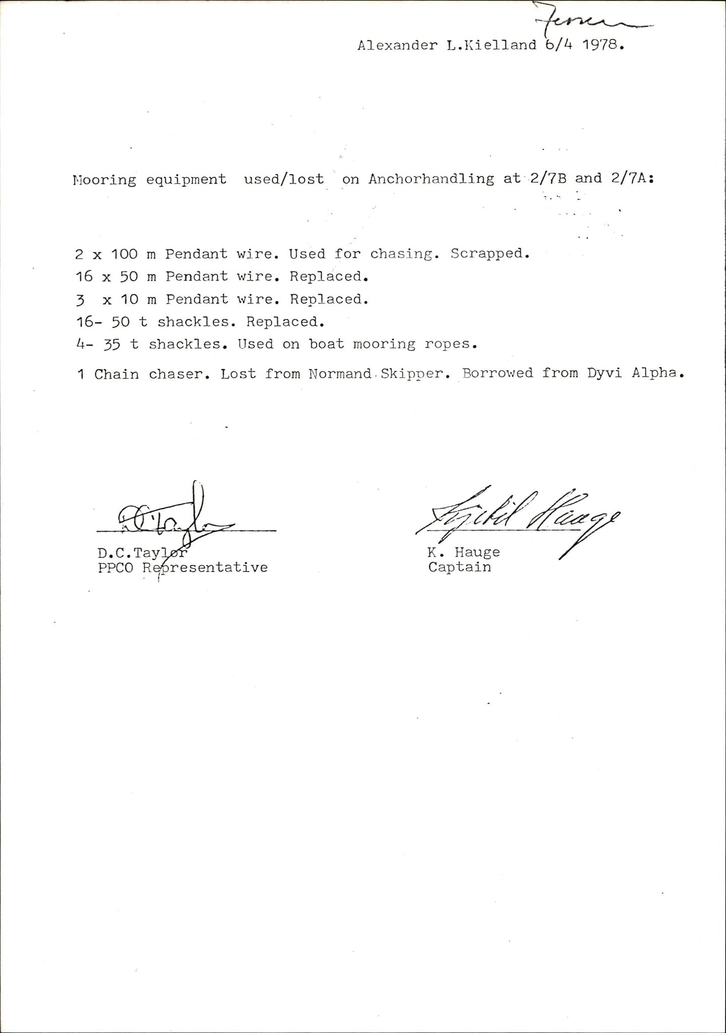 Pa 1503 - Stavanger Drilling AS, AV/SAST-A-101906/2/E/Eb/Eba/L0005: Sak og korrespondanse, 1976-1979