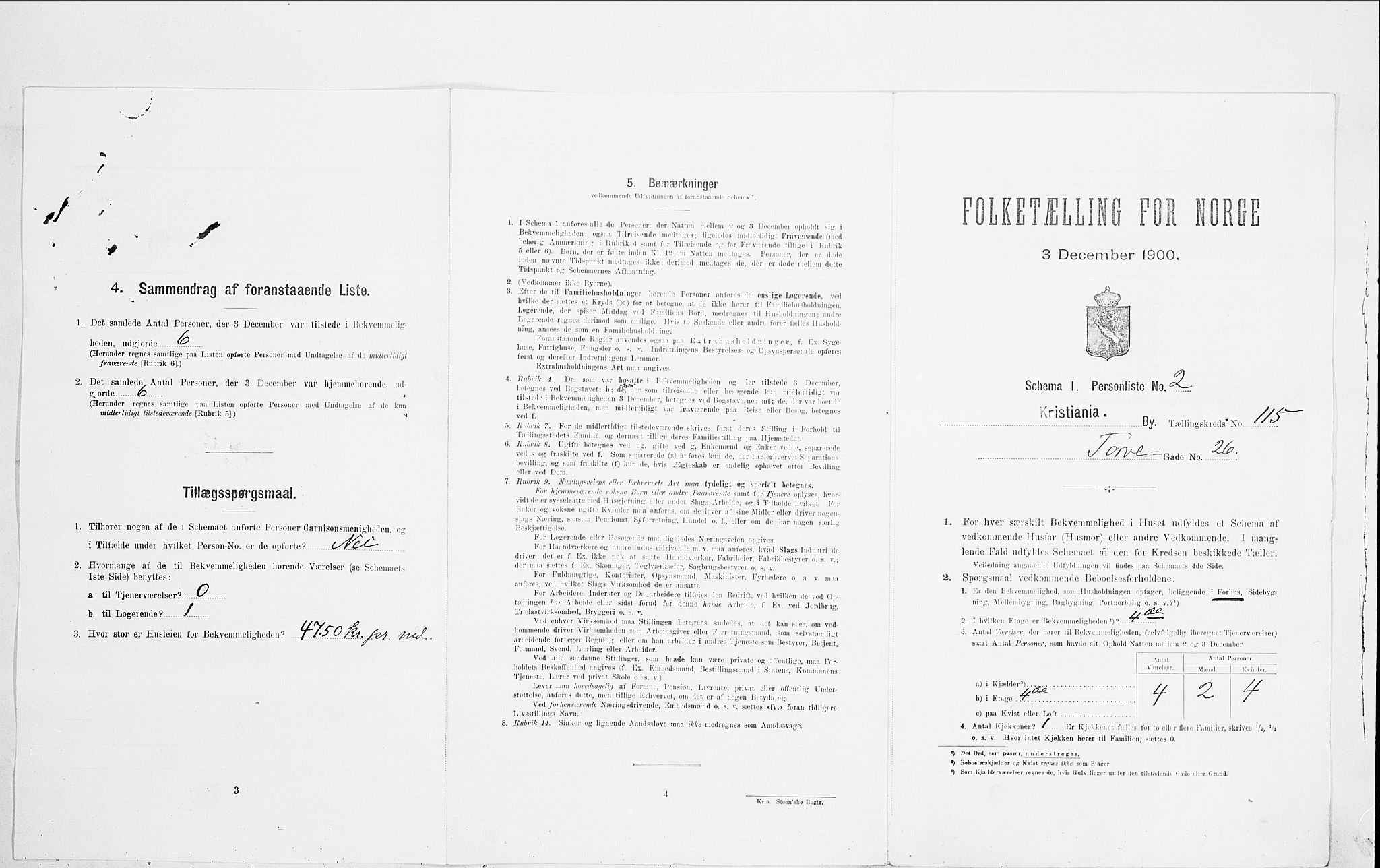 SAO, 1900 census for Kristiania, 1900, p. 103146
