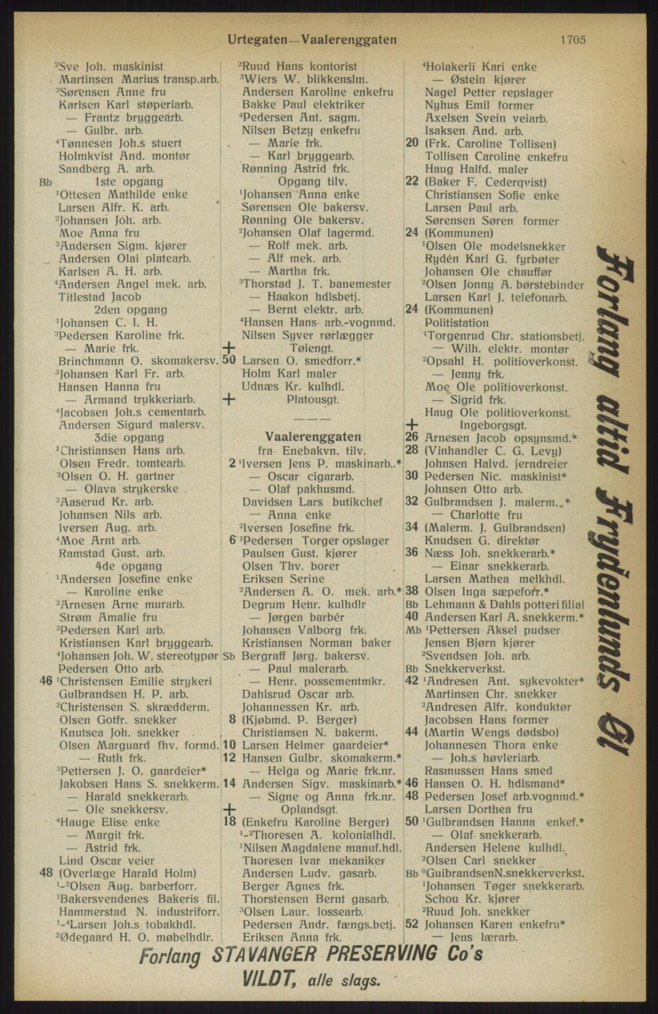 Kristiania/Oslo adressebok, PUBL/-, 1914, p. 1705