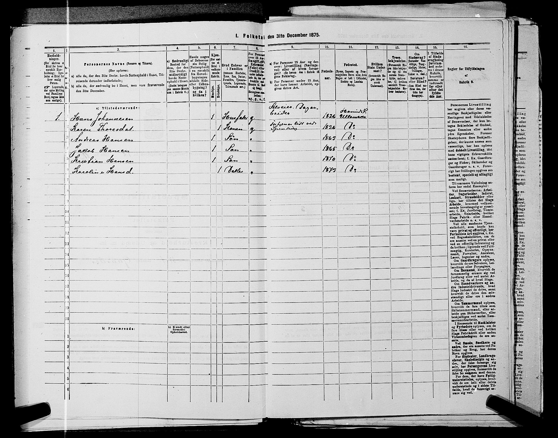 RA, 1875 census for 0235P Ullensaker, 1875, p. 1837