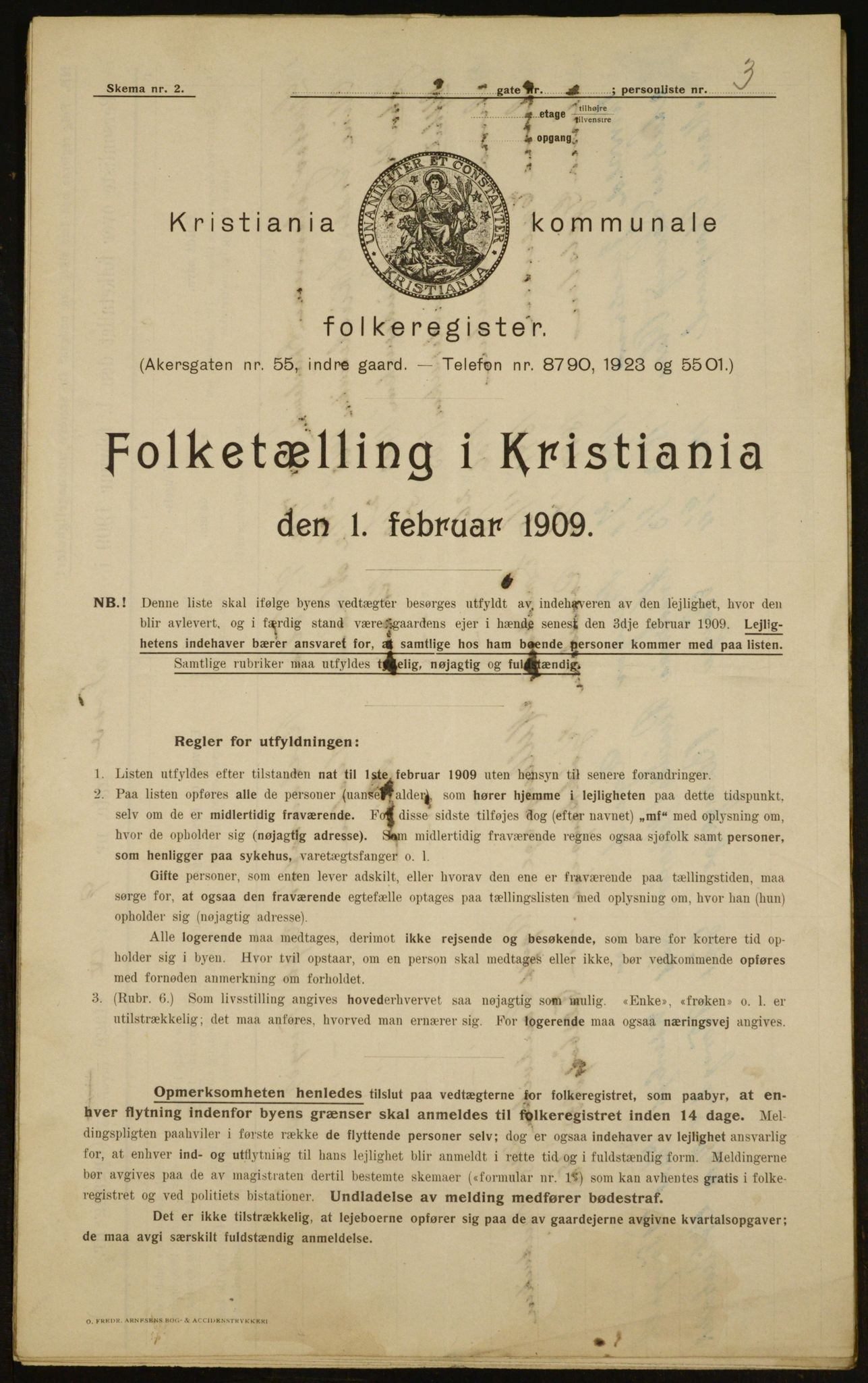 OBA, Municipal Census 1909 for Kristiania, 1909, p. 103357