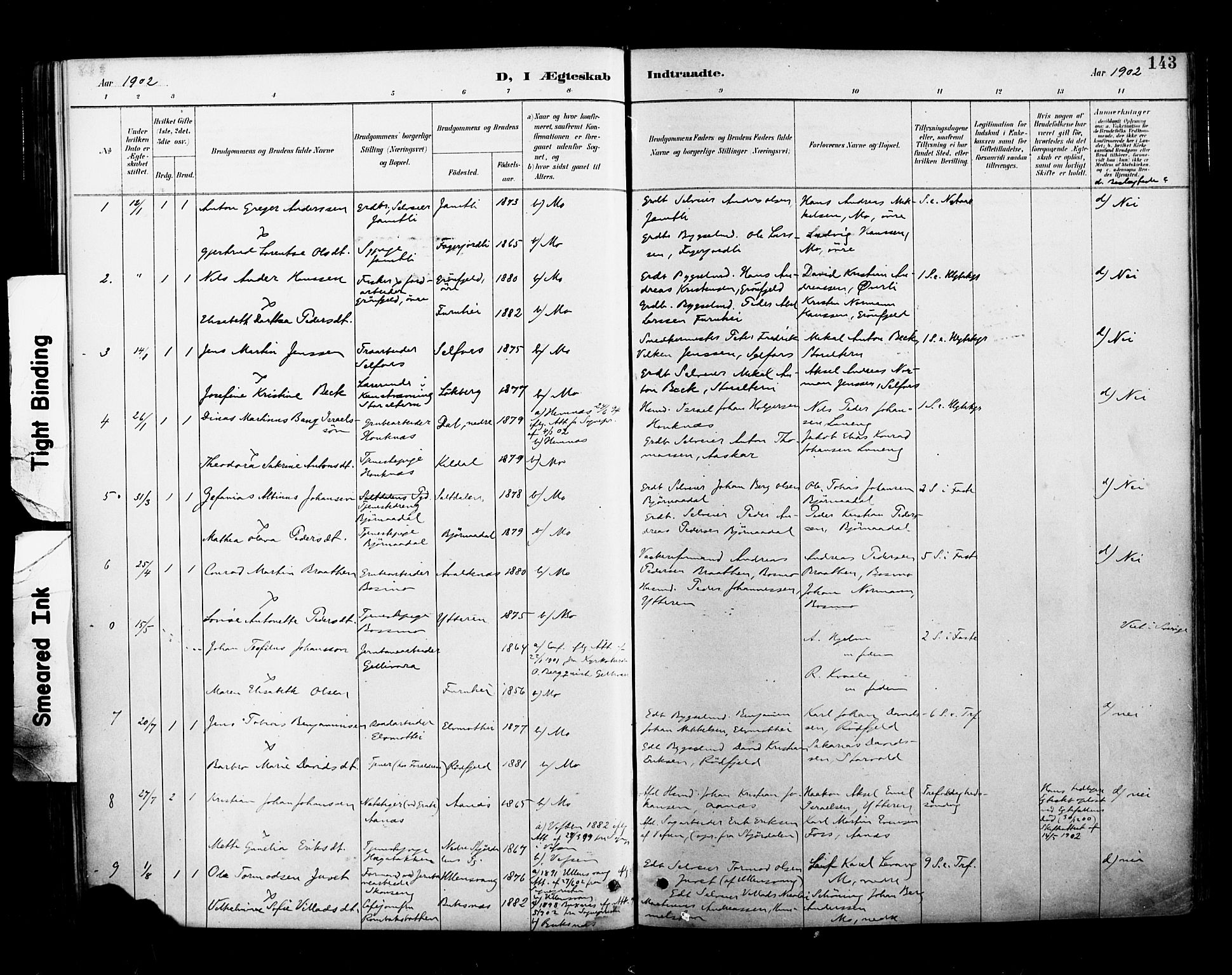 Ministerialprotokoller, klokkerbøker og fødselsregistre - Nordland, AV/SAT-A-1459/827/L0401: Parish register (official) no. 827A13, 1887-1905, p. 143