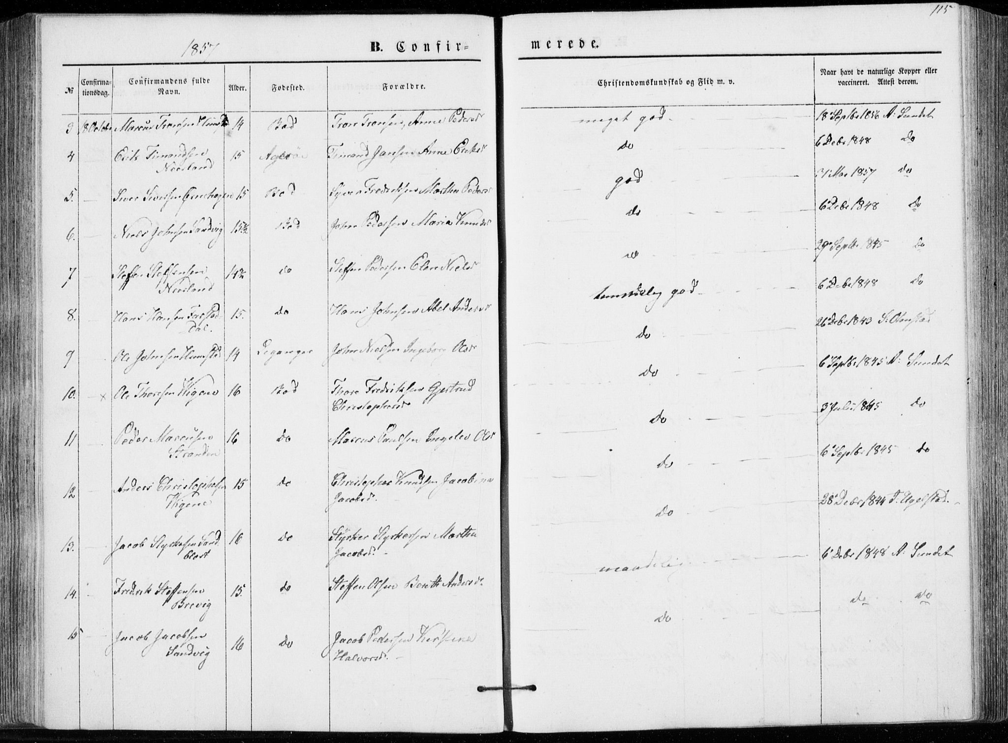 Ministerialprotokoller, klokkerbøker og fødselsregistre - Møre og Romsdal, SAT/A-1454/566/L0767: Parish register (official) no. 566A06, 1852-1868, p. 115