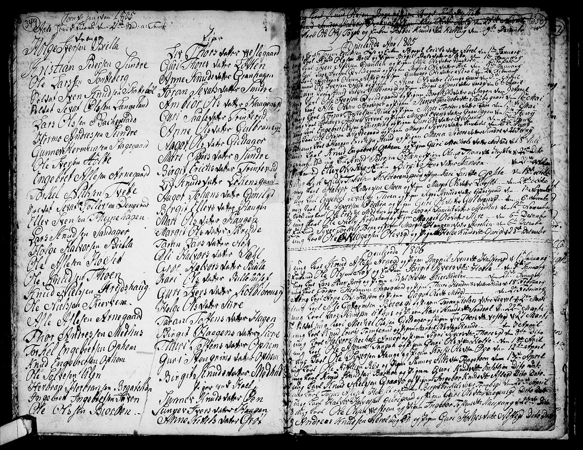 Ål kirkebøker, AV/SAKO-A-249/F/Fa/L0002: Parish register (official) no. I 2, 1771-1806, p. 349-350