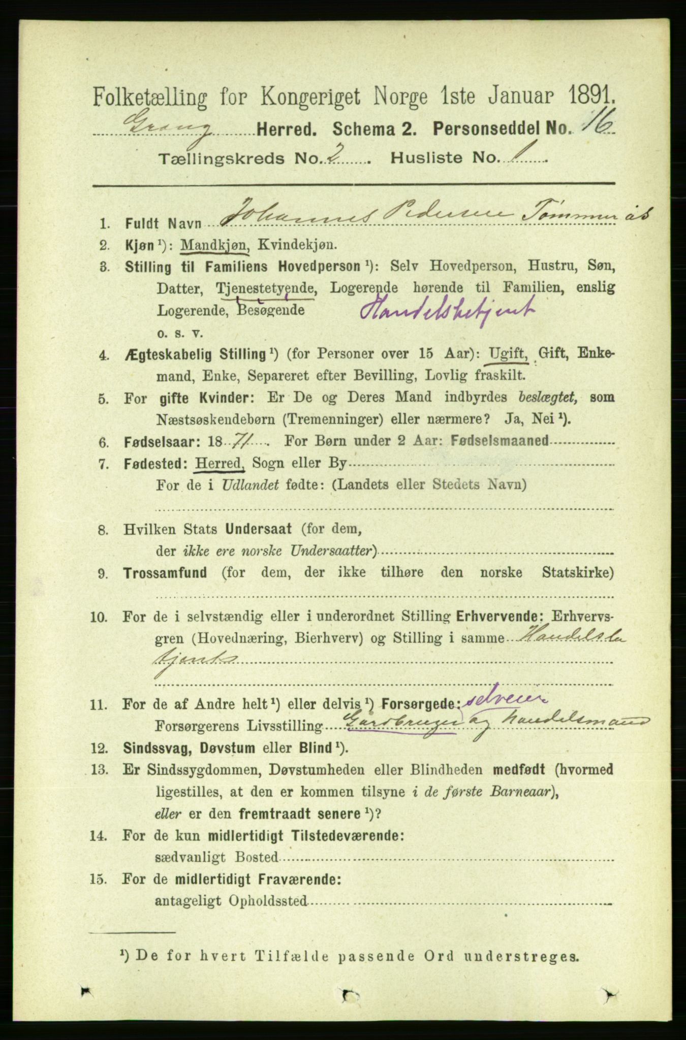 RA, 1891 census for 1742 Grong, 1891, p. 737