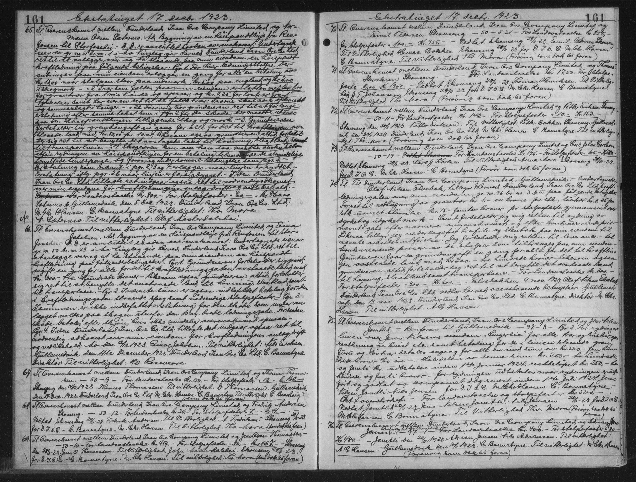 Rana sorenskriveri , AV/SAT-A-1108/1/2/2C/L0018: Mortgage book no. 18, 1923-1928, p. 161, Deed date: 17.12.1923