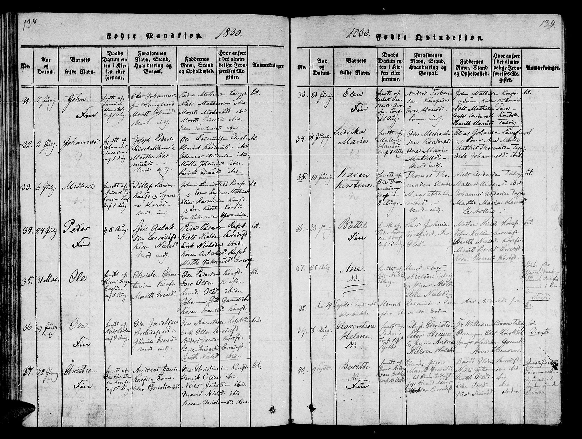 Talvik sokneprestkontor, SATØ/S-1337/H/Ha/L0008kirke: Parish register (official) no. 8, 1821-1837, p. 138-139