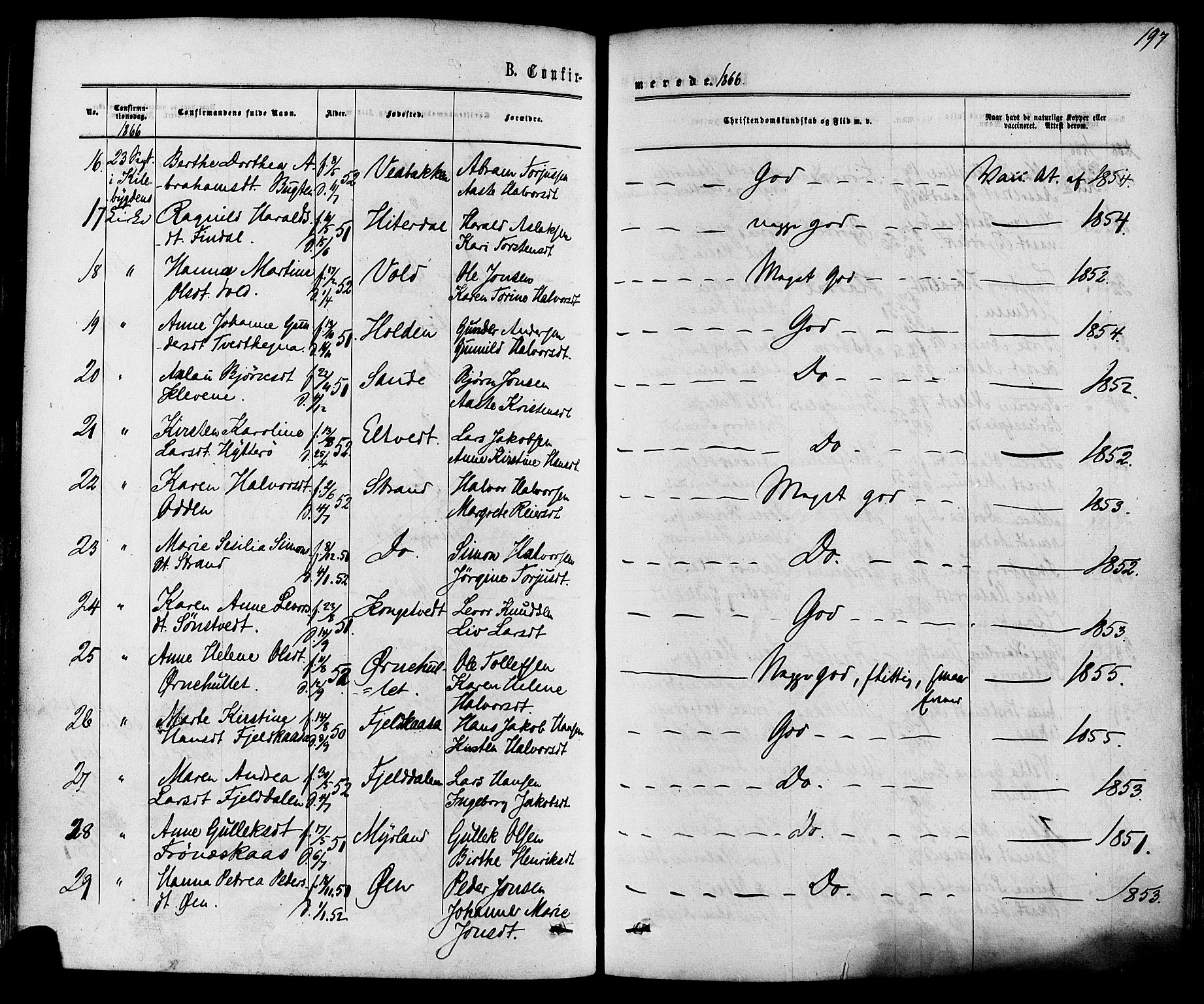 Solum kirkebøker, AV/SAKO-A-306/F/Fa/L0008: Parish register (official) no. I 8, 1865-1876, p. 197