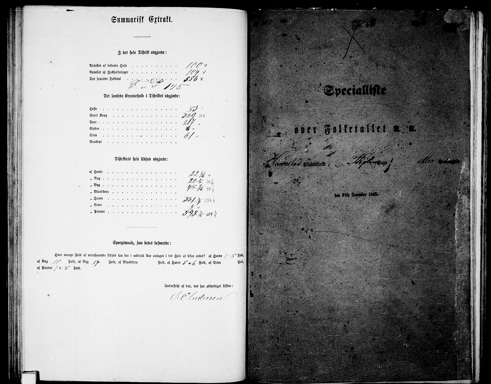 RA, 1865 census for Tjølling, 1865, p. 75