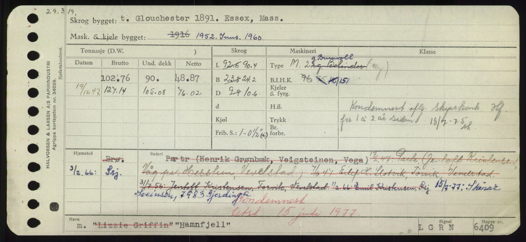 Sjøfartsdirektoratet med forløpere, Skipsmålingen, RA/S-1627/H/Hd/L0014: Fartøy, H-Havl, p. 189