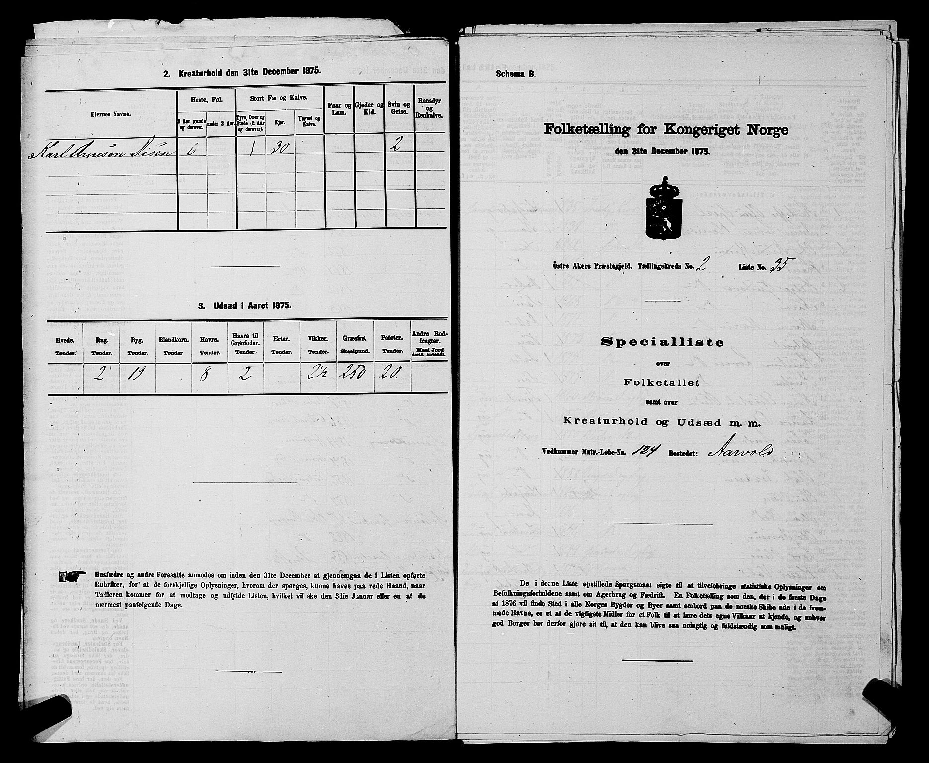 RA, 1875 census for 0218bP Østre Aker, 1875, p. 926