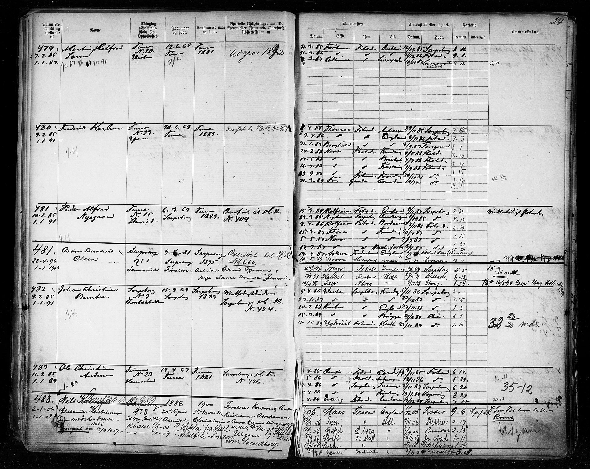 Sarpsborg mønstringskontor, AV/SAO-A-10569c/F/Fc/Fca/L0005: Annotasjonsrulle, 1881-1913, p. 27