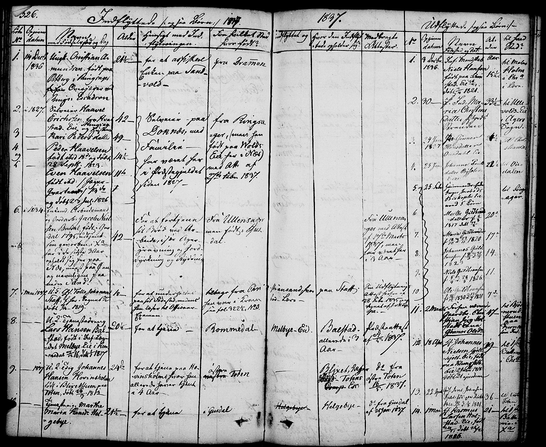 Nes prestekontor, Hedmark, AV/SAH-PREST-020/K/Ka/L0003: Parish register (official) no. 3, 1827-1851, p. 326