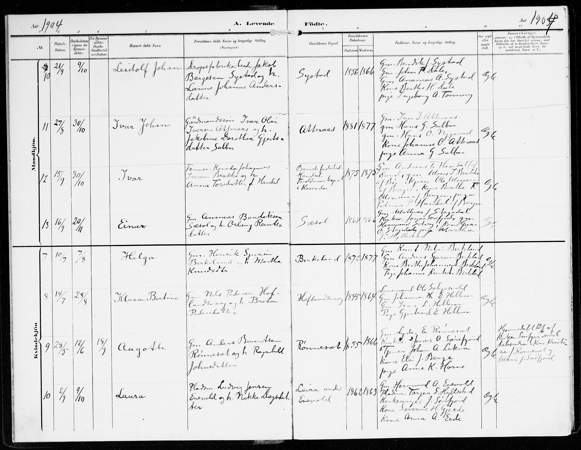 Hyllestad sokneprestembete, AV/SAB-A-80401: Parish register (official) no. B 2, 1903-1917, p. 8