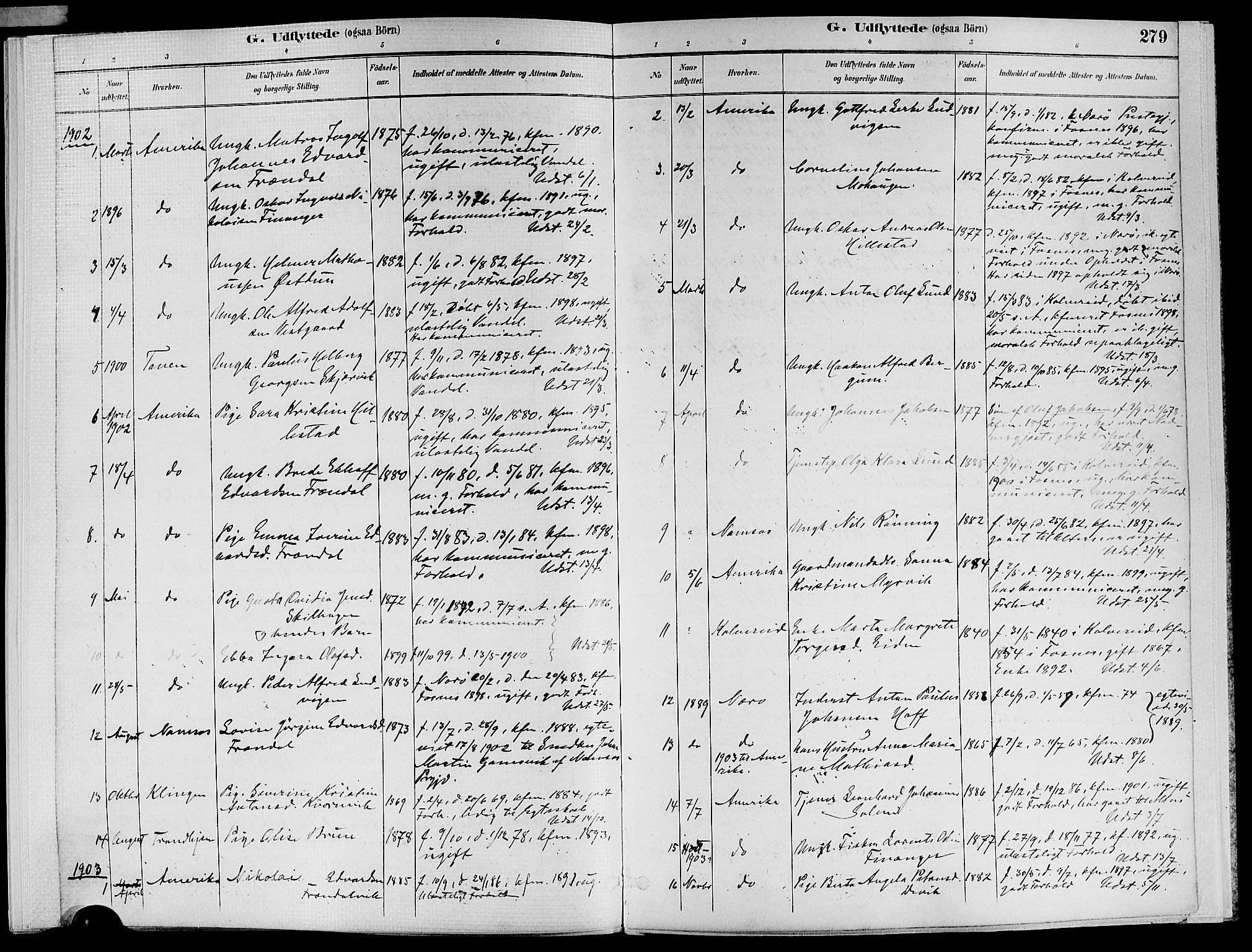 Ministerialprotokoller, klokkerbøker og fødselsregistre - Nord-Trøndelag, SAT/A-1458/773/L0617: Parish register (official) no. 773A08, 1887-1910, p. 279