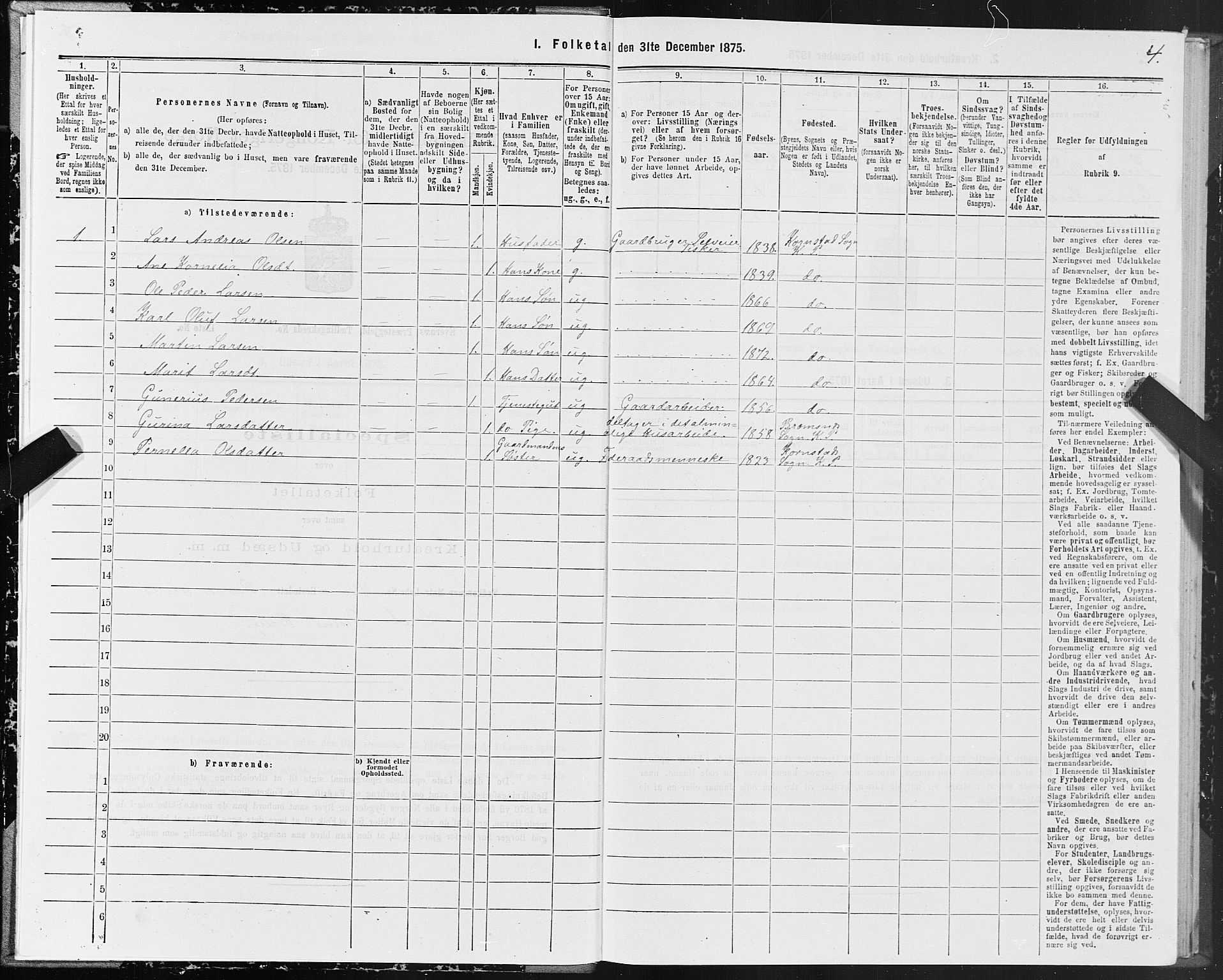 SAT, 1875 census for 1553P Kvernes, 1875, p. 4004