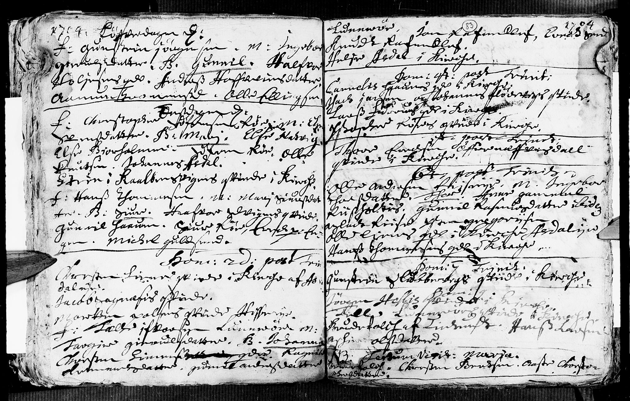 Øyestad sokneprestkontor, SAK/1111-0049/F/Fa/L0002: Parish register (official) no. A 2, 1692-1722, p. 83