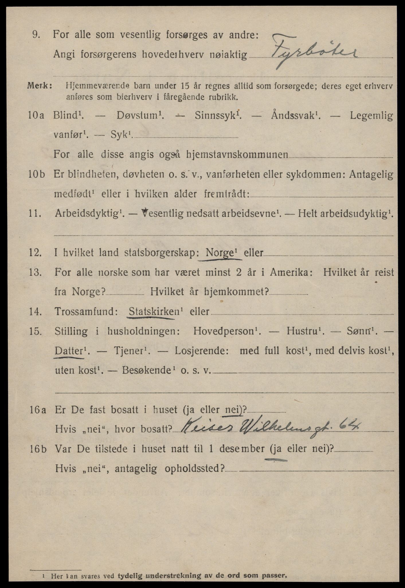 SAT, 1920 census for Ålesund, 1920, p. 10885