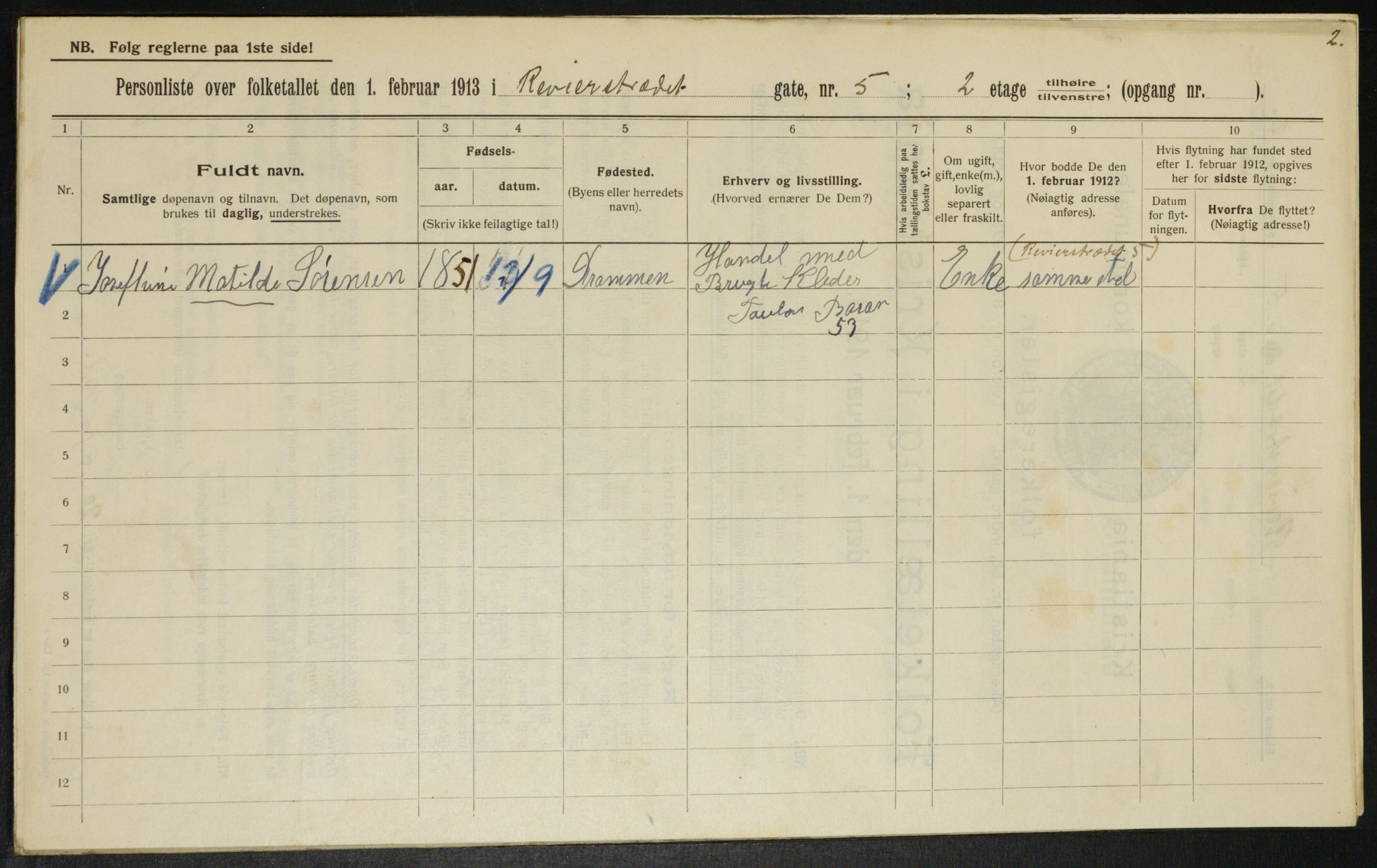 OBA, Municipal Census 1913 for Kristiania, 1913, p. 82947