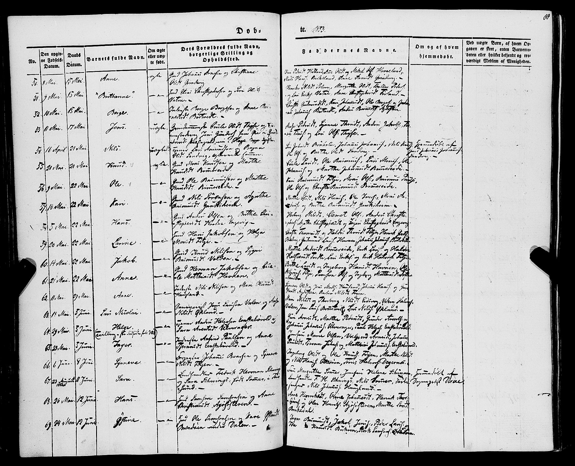 Stord sokneprestembete, SAB/A-78201/H/Haa: Parish register (official) no. A 7, 1841-1861, p. 88