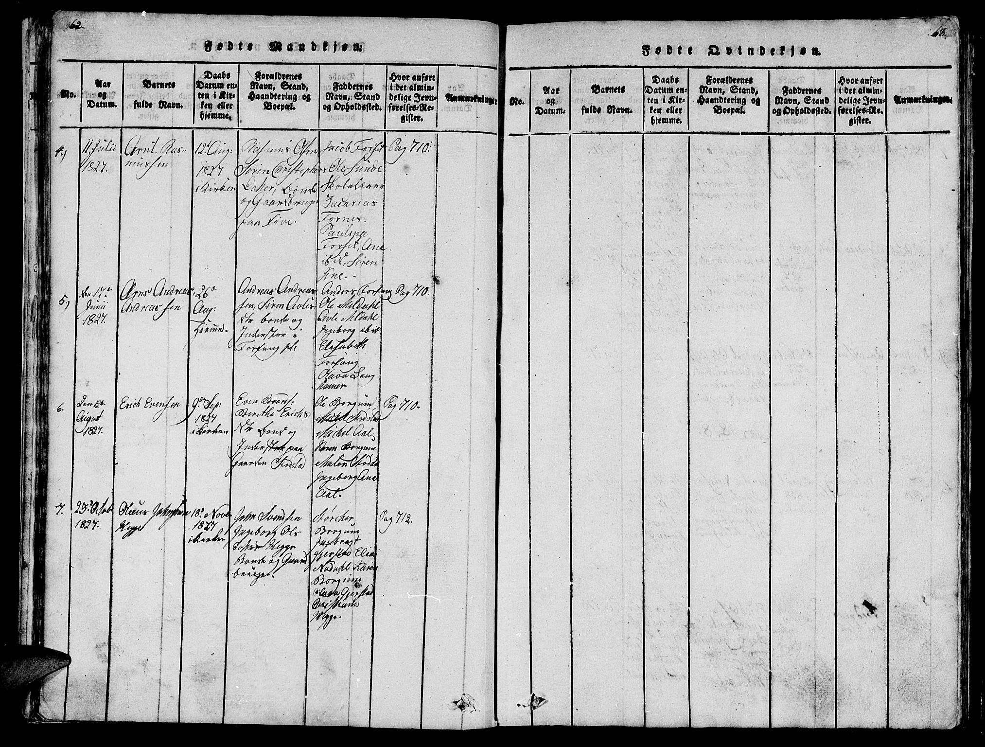 Ministerialprotokoller, klokkerbøker og fødselsregistre - Nord-Trøndelag, SAT/A-1458/747/L0459: Parish register (copy) no. 747C01, 1816-1842, p. 62-63