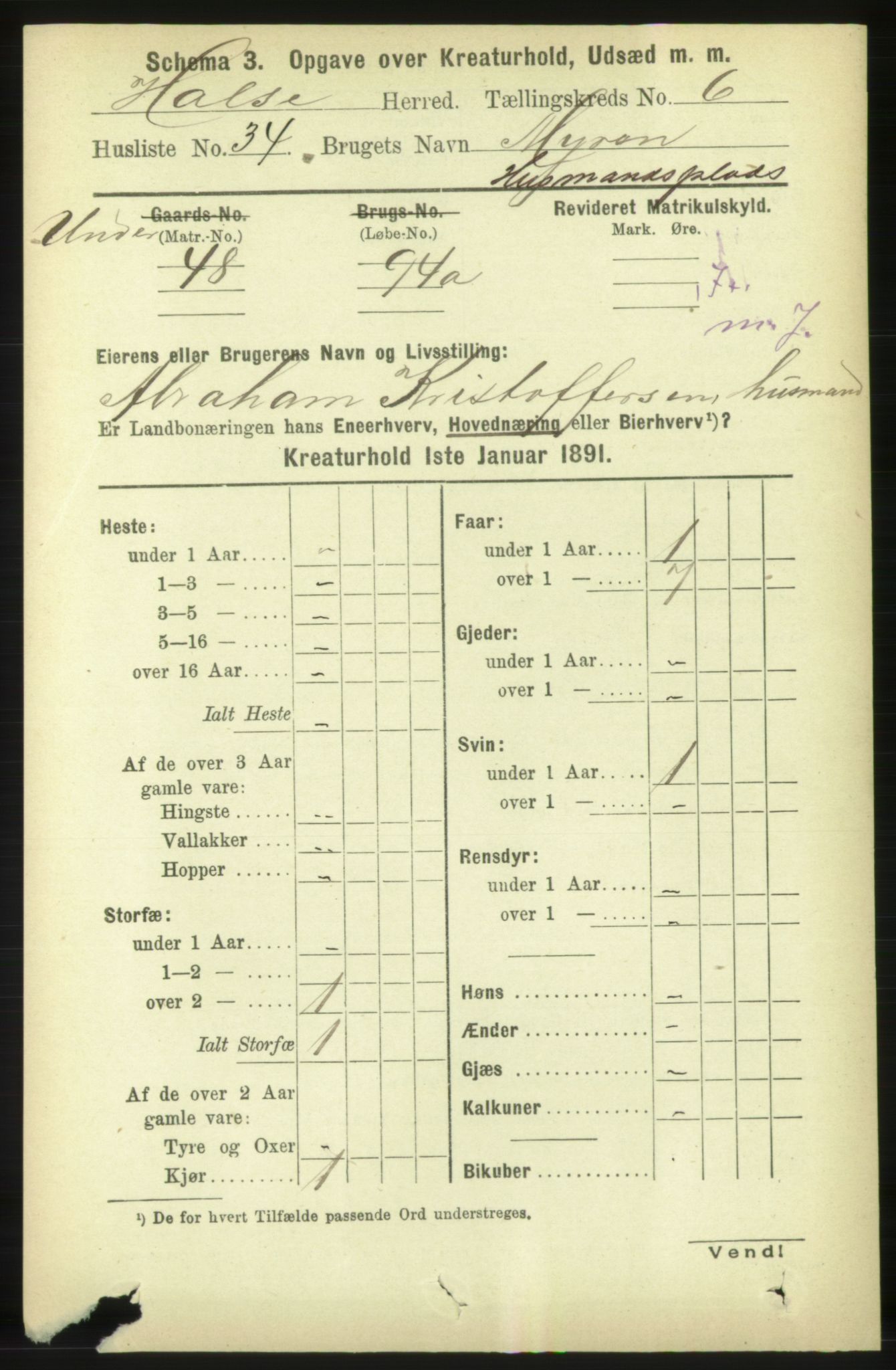 RA, 1891 census for 1571 Halsa, 1891, p. 2274