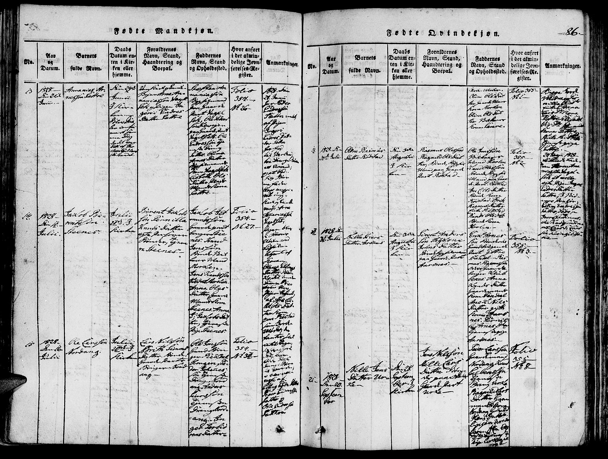 Ministerialprotokoller, klokkerbøker og fødselsregistre - Møre og Romsdal, SAT/A-1454/515/L0207: Parish register (official) no. 515A03, 1819-1829, p. 86