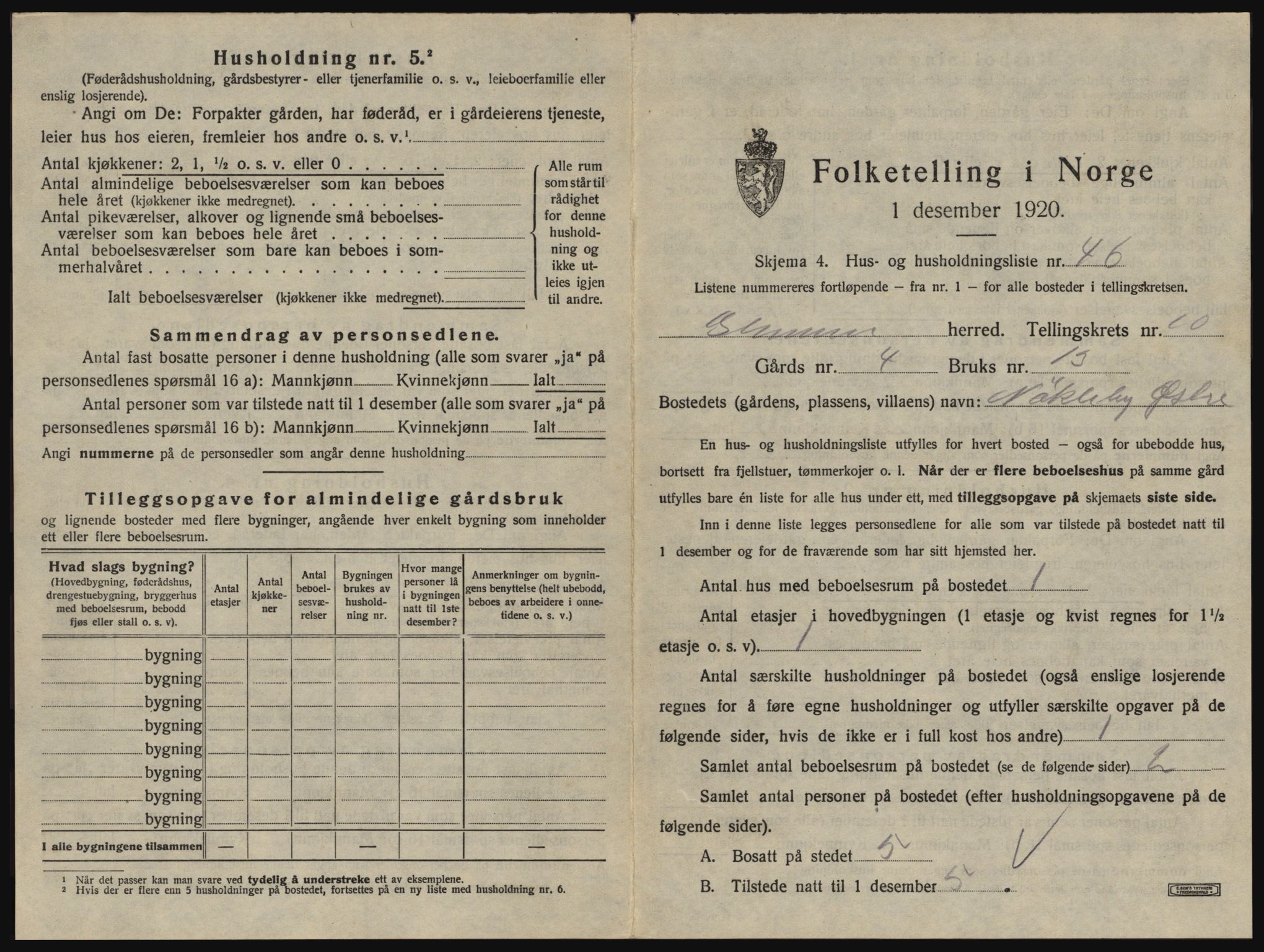 SAO, 1920 census for Glemmen, 1920, p. 2015