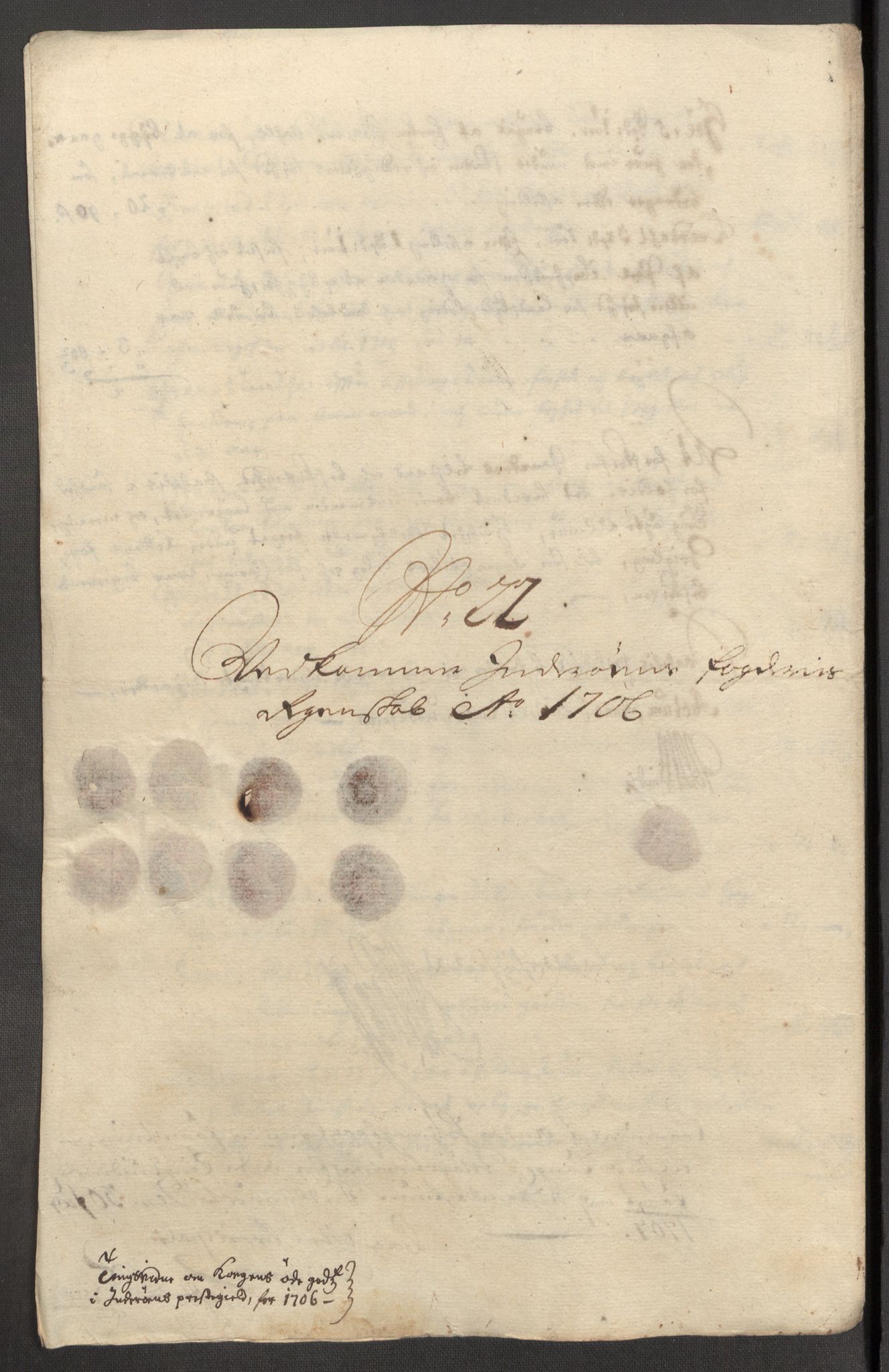 Rentekammeret inntil 1814, Reviderte regnskaper, Fogderegnskap, AV/RA-EA-4092/R63/L4315: Fogderegnskap Inderøy, 1706-1707, p. 196