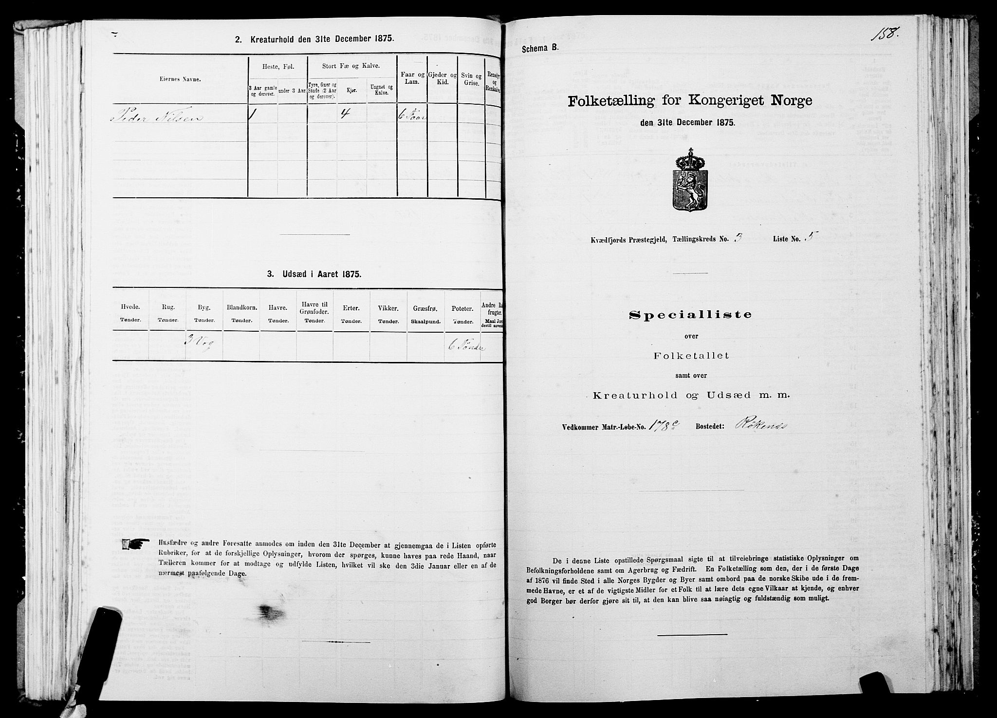 SATØ, 1875 census for 1911P Kvæfjord, 1875, p. 2158