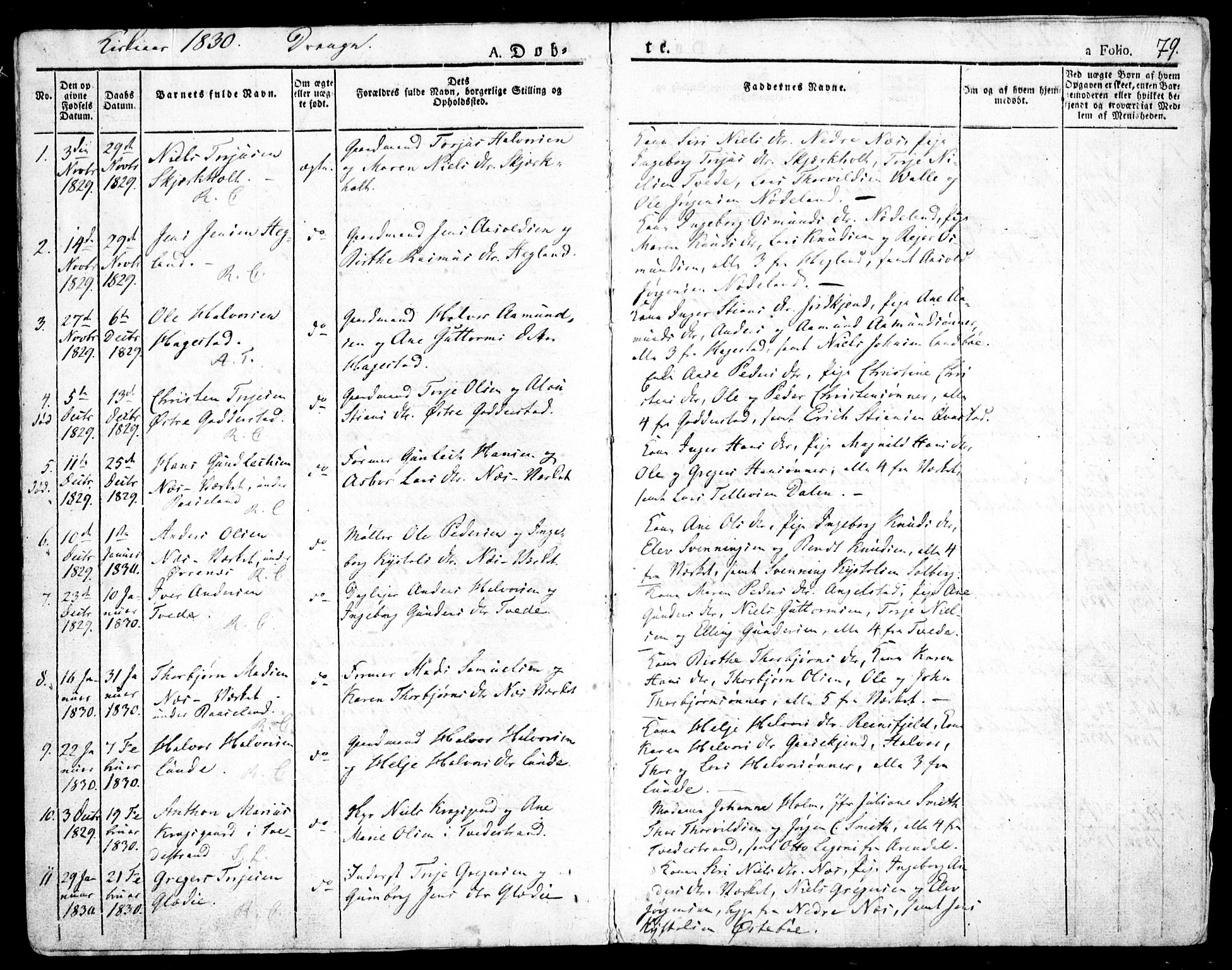 Holt sokneprestkontor, AV/SAK-1111-0021/F/Fa/L0006: Parish register (official) no. A 6, 1820-1835, p. 79