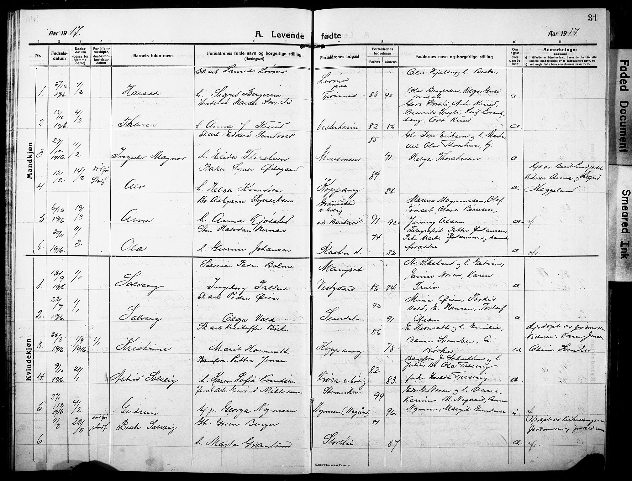Stor-Elvdal prestekontor, SAH/PREST-052/H/Ha/Hab/L0005: Parish register (copy) no. 5, 1913-1932, p. 31