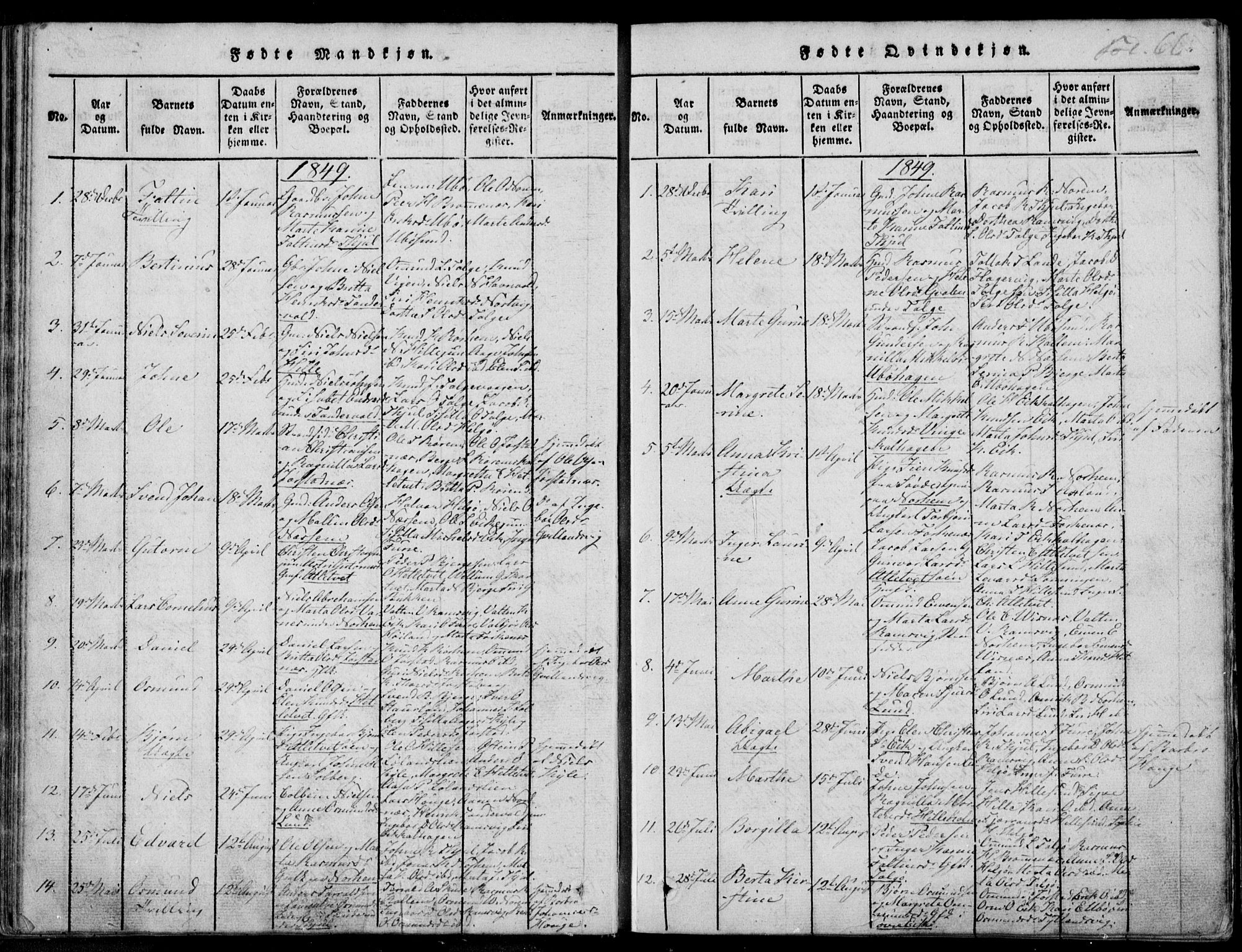 Nedstrand sokneprestkontor, SAST/A-101841/01/IV: Parish register (official) no. A 7, 1816-1870, p. 66