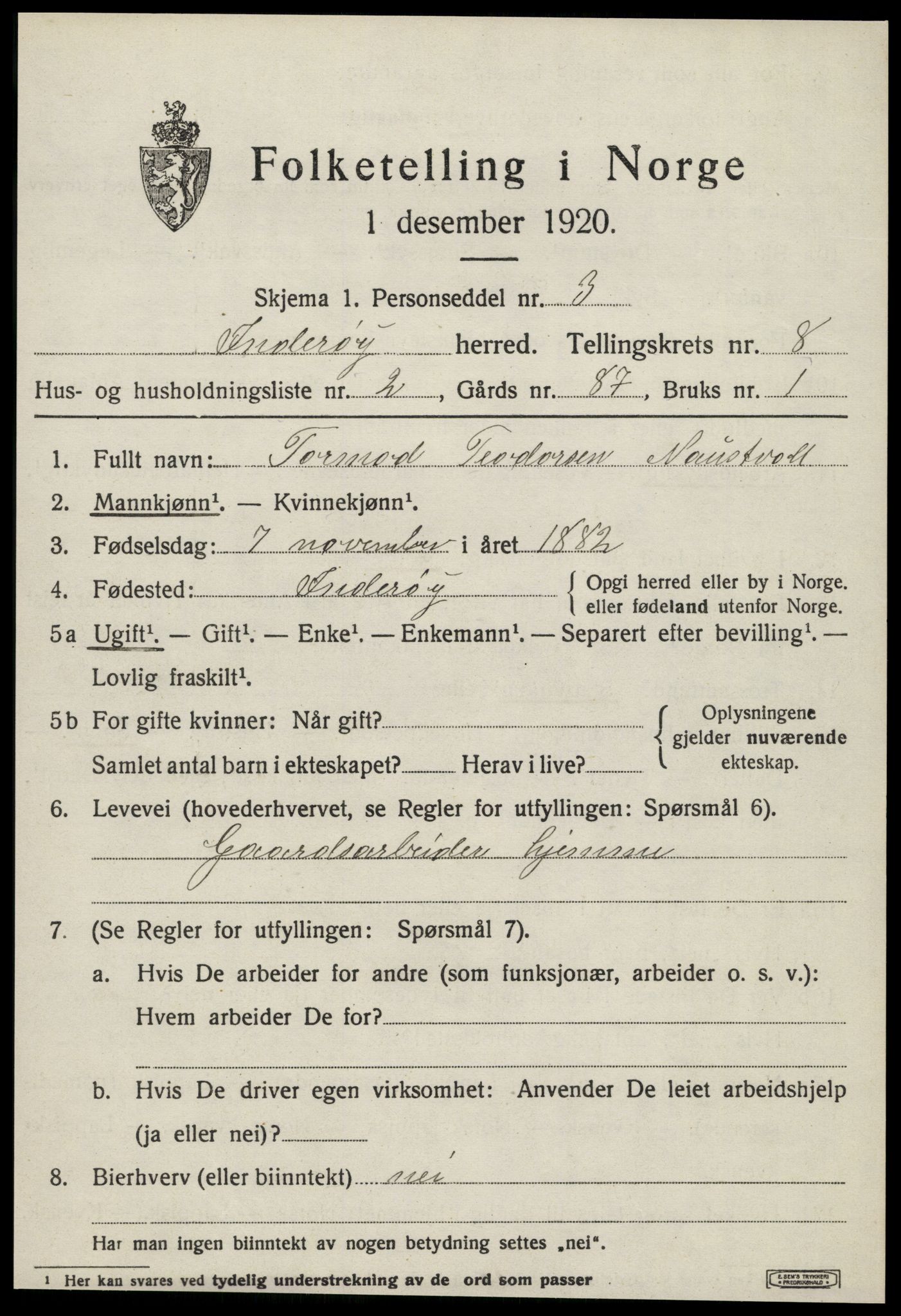 SAT, 1920 census for Inderøy, 1920, p. 5623