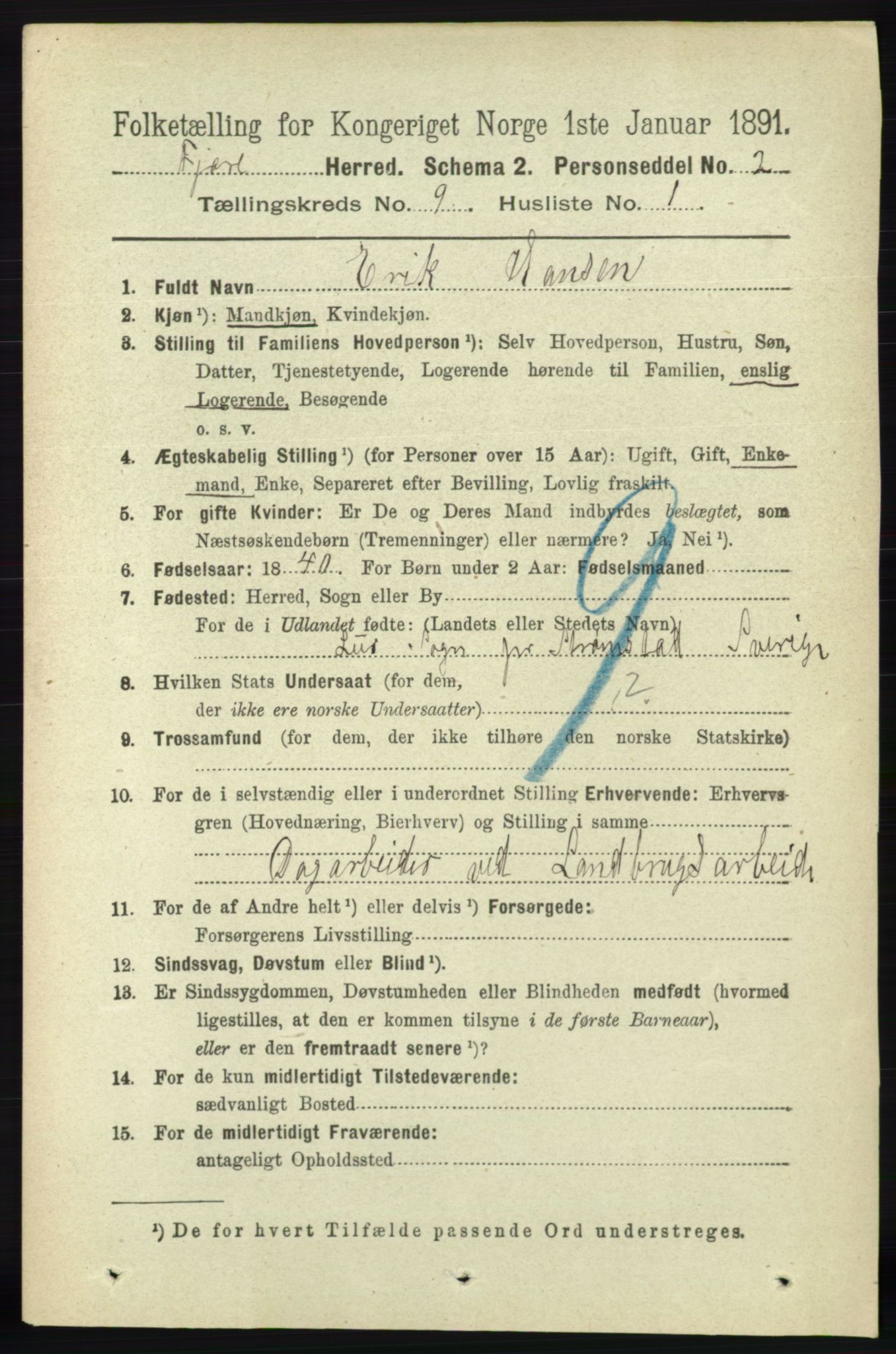 RA, 1891 census for 0923 Fjære, 1891, p. 4201