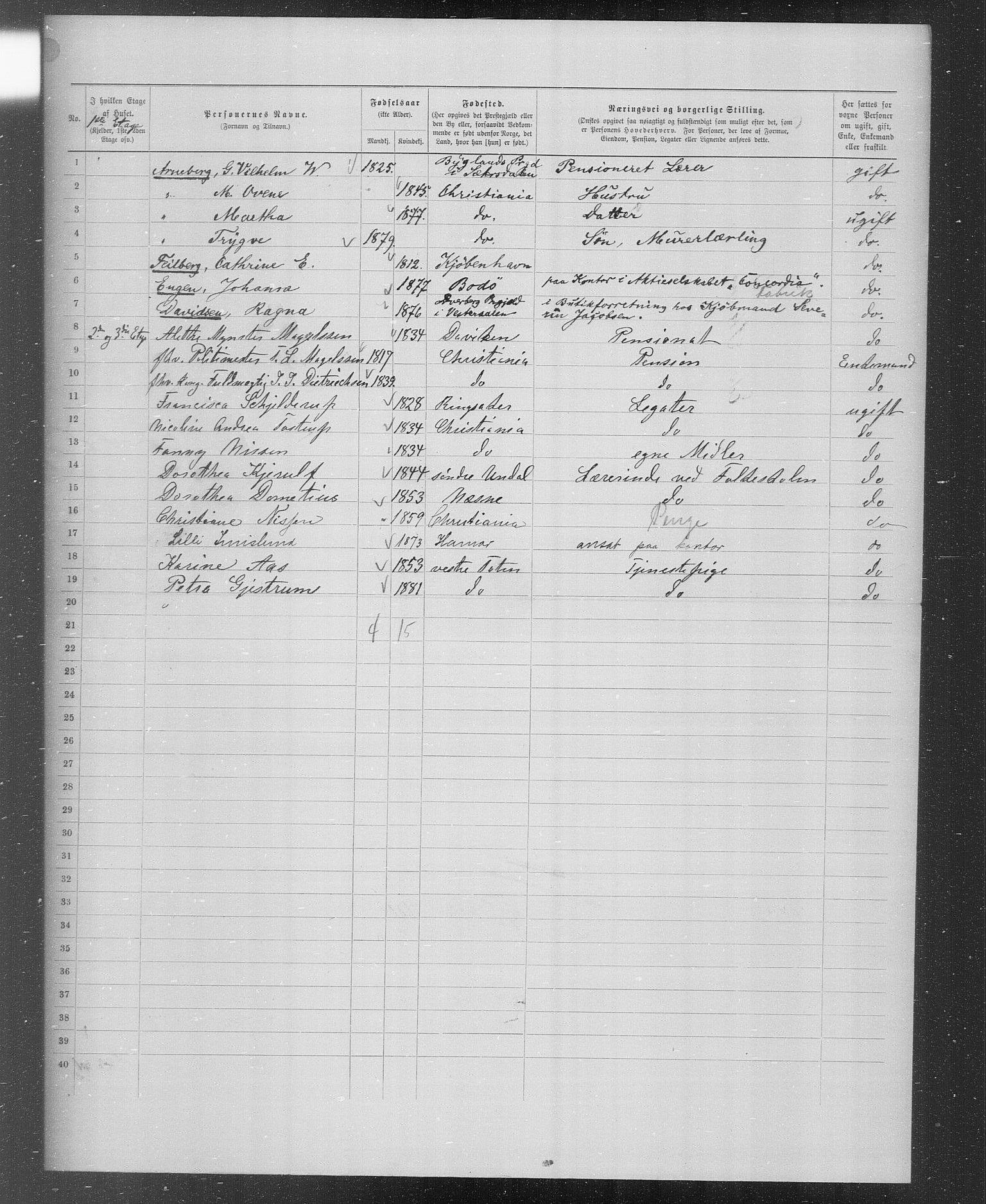 OBA, Municipal Census 1899 for Kristiania, 1899, p. 2443