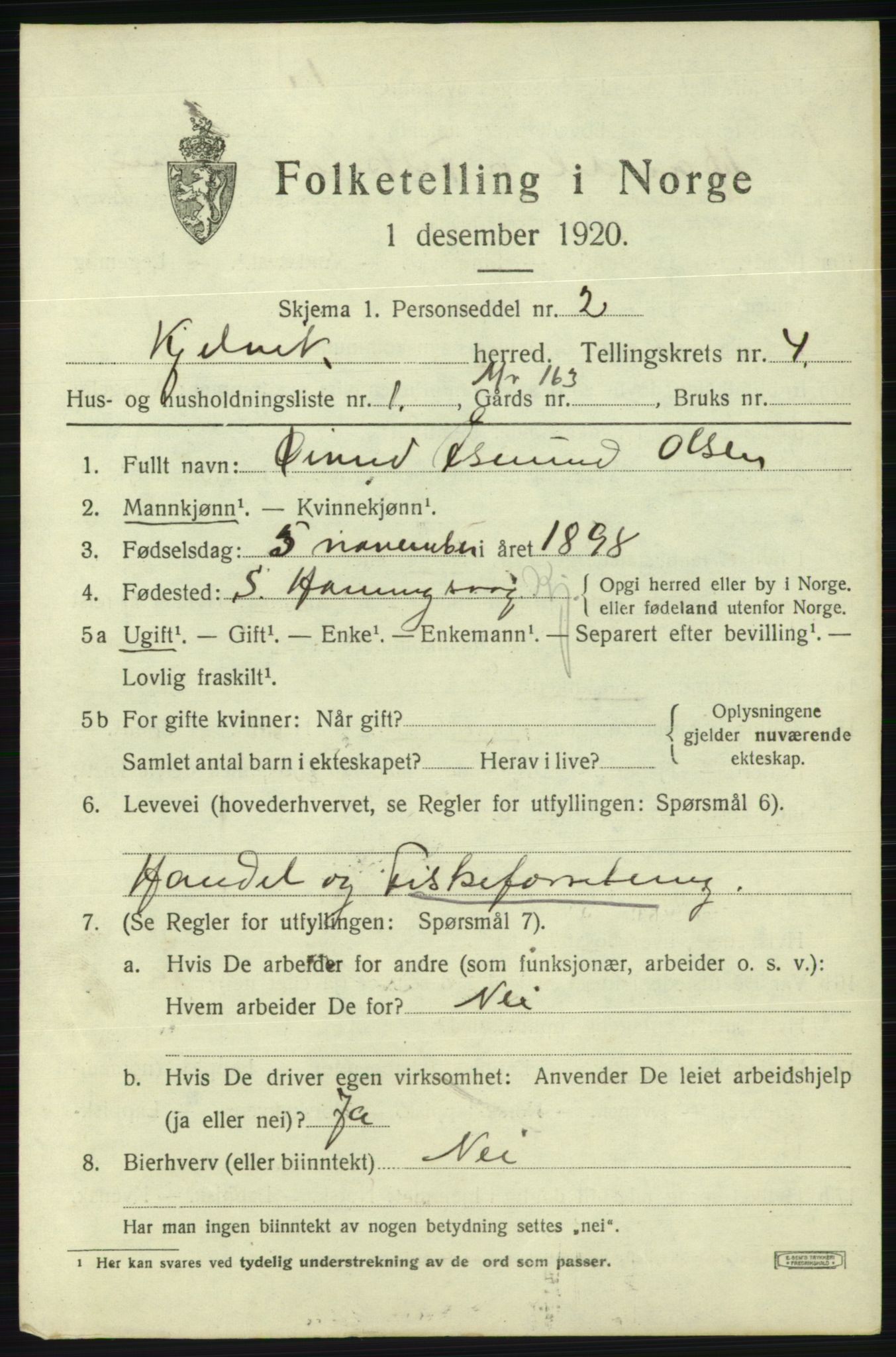 SATØ, 1920 census for Kjelvik, 1920, p. 1901