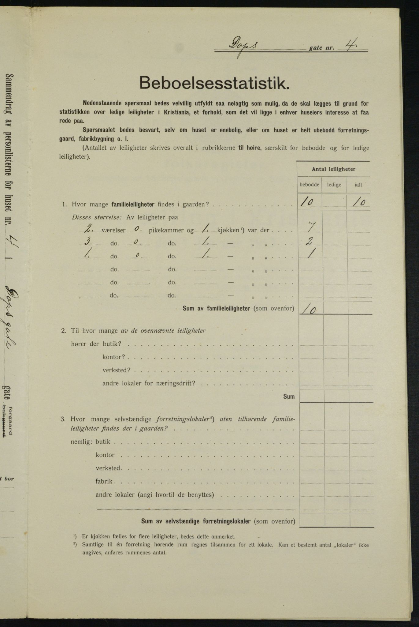 OBA, Municipal Census 1913 for Kristiania, 1913, p. 15919